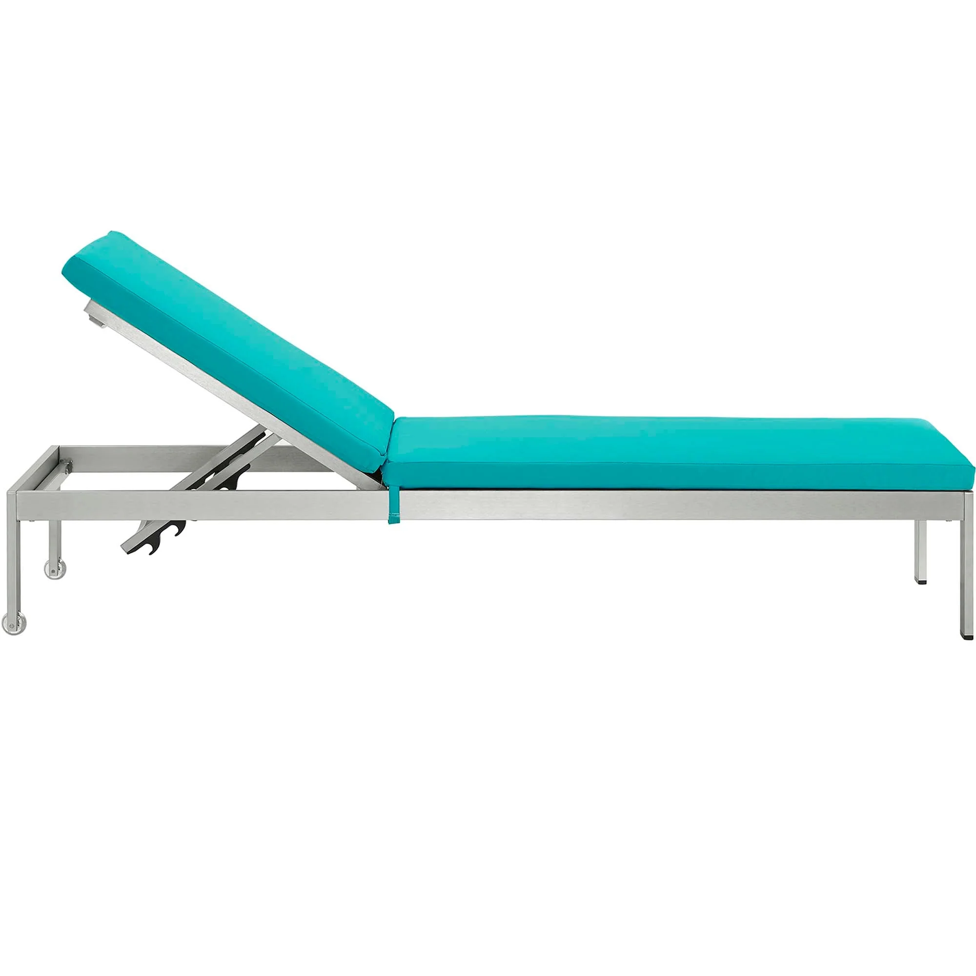 Outdoor Aluminum Chaise Lounge with Cushion 3-Position Adjustable Weather-Resistant Frame - Image 7