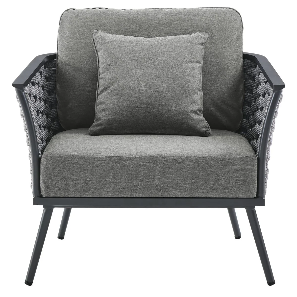 Outdoor Aluminum Patio Armchair — Weather-Resistant Design for Porch, Patio and Deck - Image 13