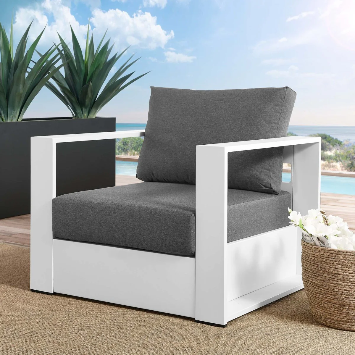 Outdoor Aluminum Patio Armchair with Arms – Durable Weather-Resistant Seating for Patio - Image 8