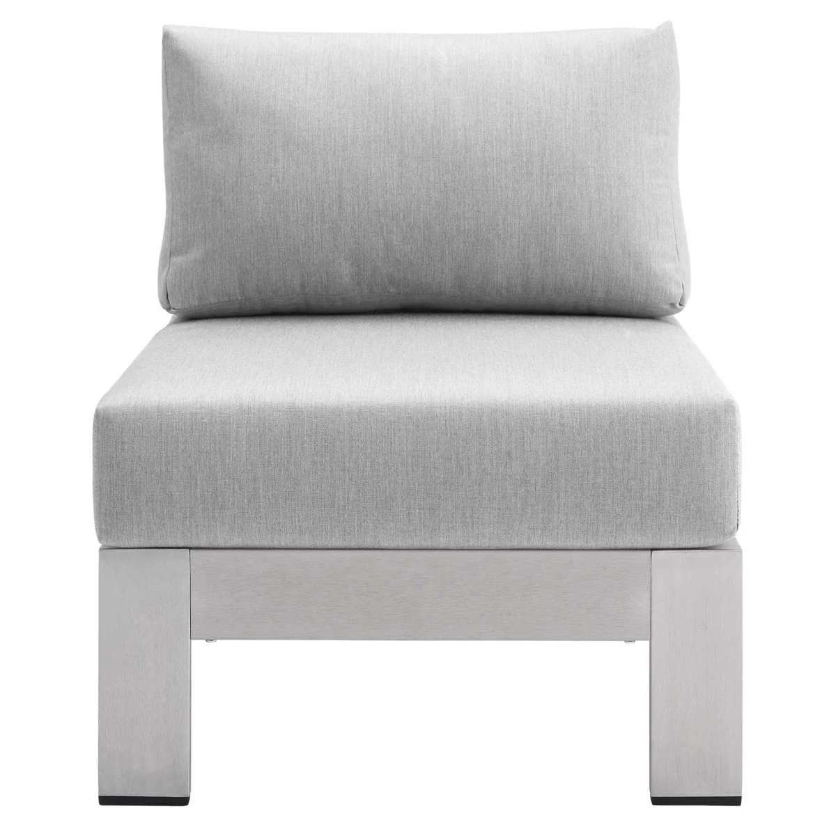 Outdoor Aluminum Patio Armless Chair with Sunbrella® Cushions — Premium Weatherproof - Image 12