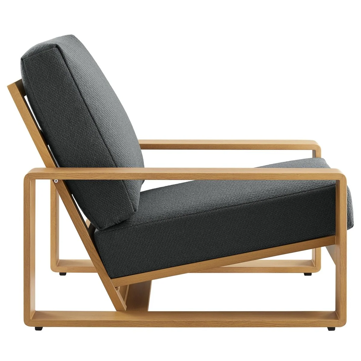 Outdoor Armchair – Faux Wood Design, Contemporary Patio Seating with Weather-Resistant Finish - Image 5