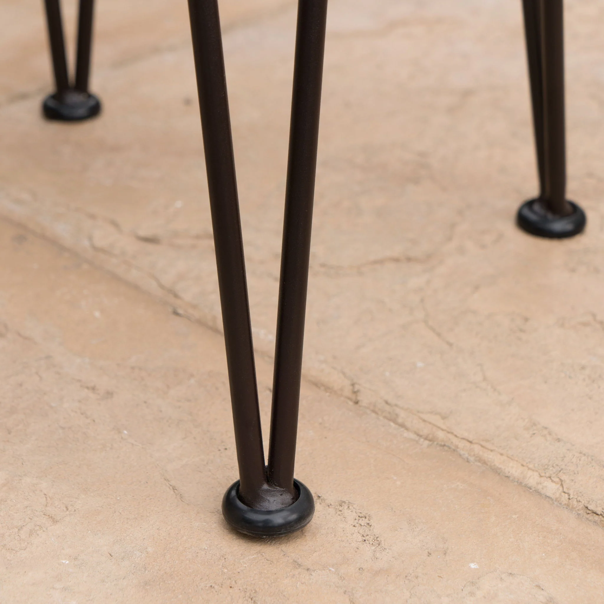 Outdoor Barstool With Angled Metal Legs - Brown - Image 9