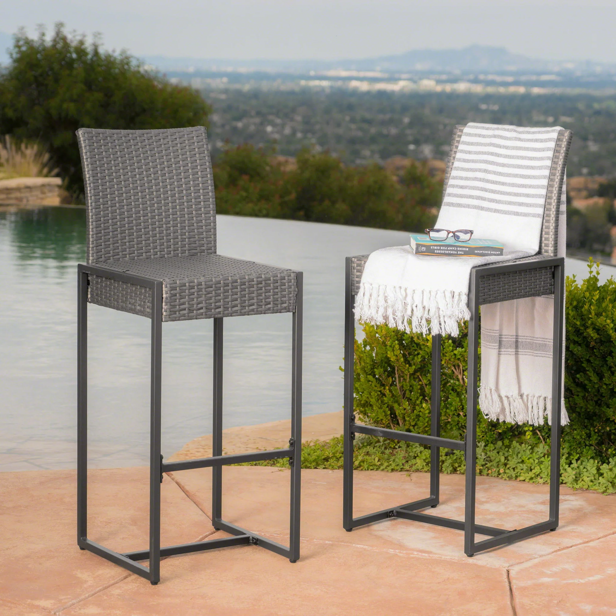 Outdoor Barstool With Hand Crafted Details (Set of 2) - Image 15