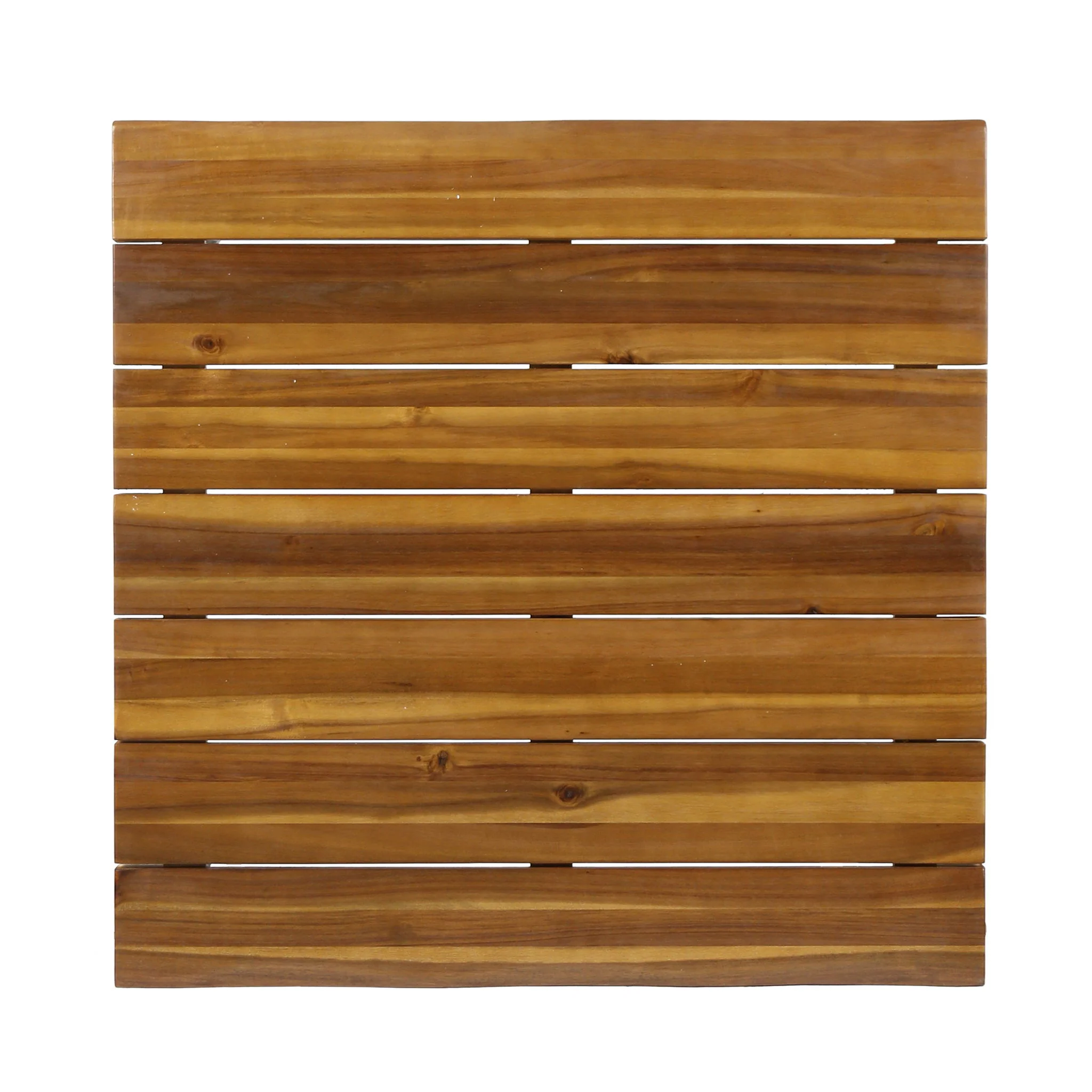 Outdoor Coffee Table With Slat Top And Metal Legs - Teak - Image 7