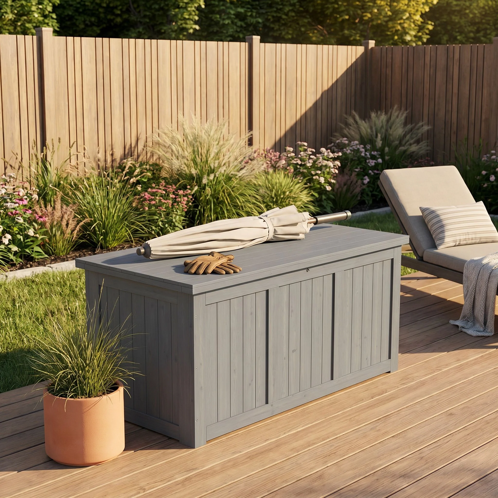 Outdoor Deck Box, Storage With Seat & Table Top - Image 7