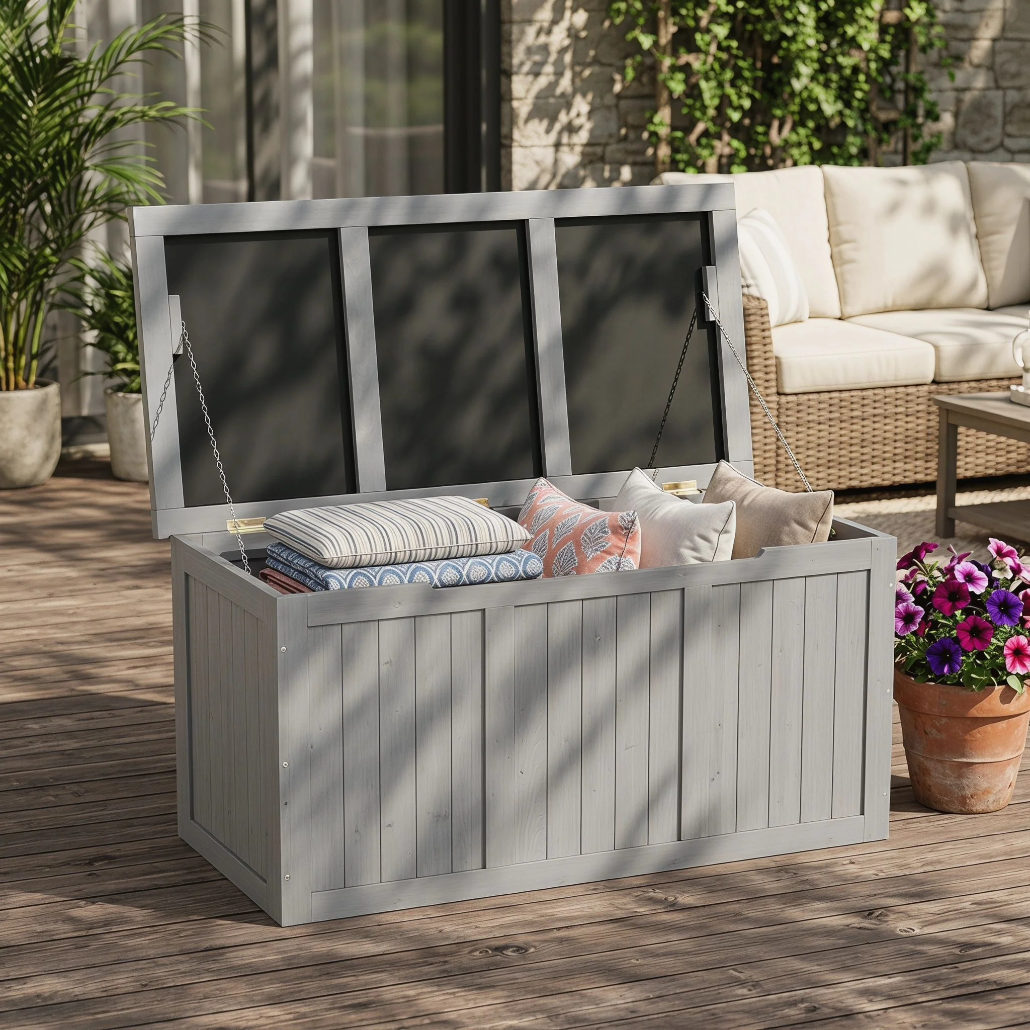 Outdoor Deck Box, Storage With Seat & Table Top - Image 9