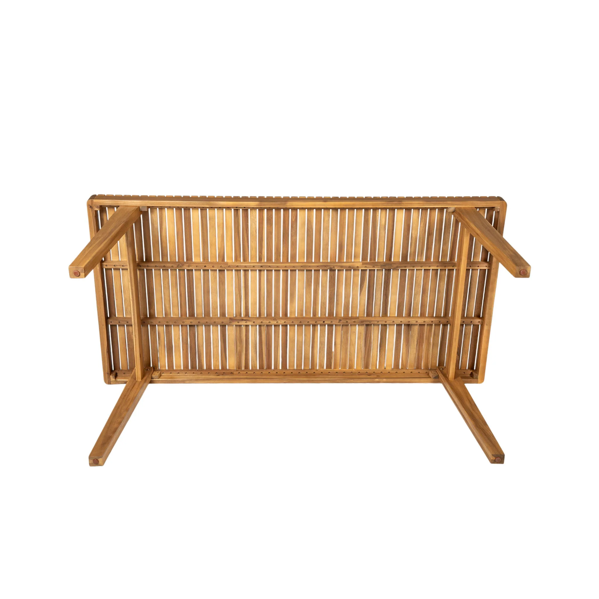 Outdoor Dining Table With Slatted Top, Ideal For Patio - Image 9