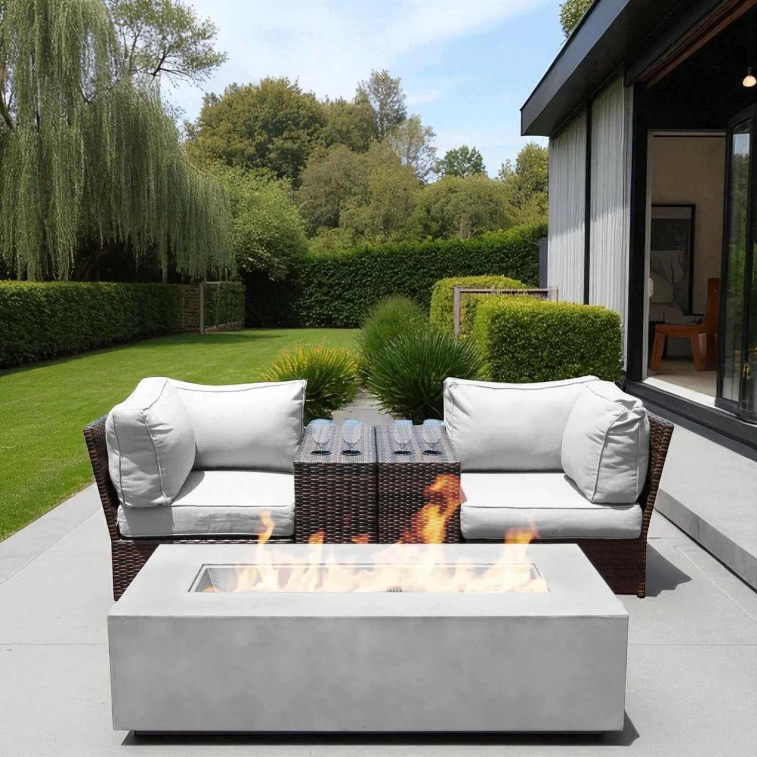 Outdoor Elegance Conversation Set With Fire Pit - Image 31