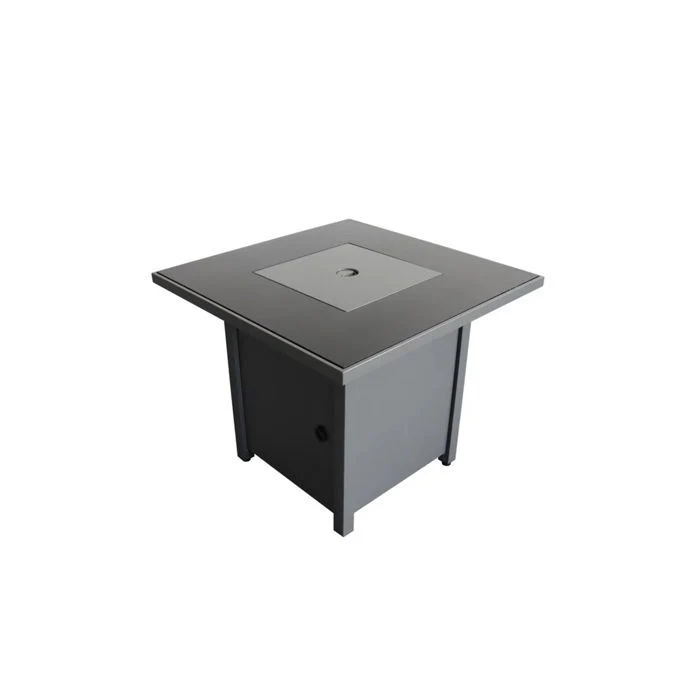 Outdoor Fire Pit Table Coffee Station Steel Construction 30x25in Gray - Image 3