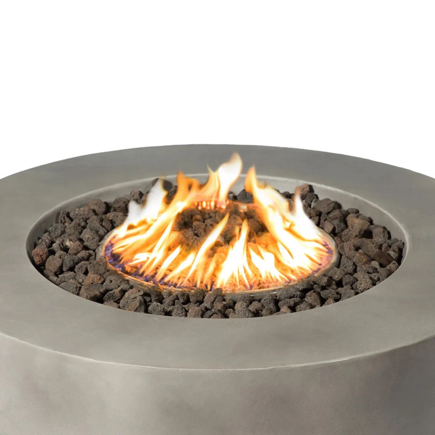 Outdoor Fire Pit Table Garden Hearth Reinforced Concrete 36x12in Gray - Image 4