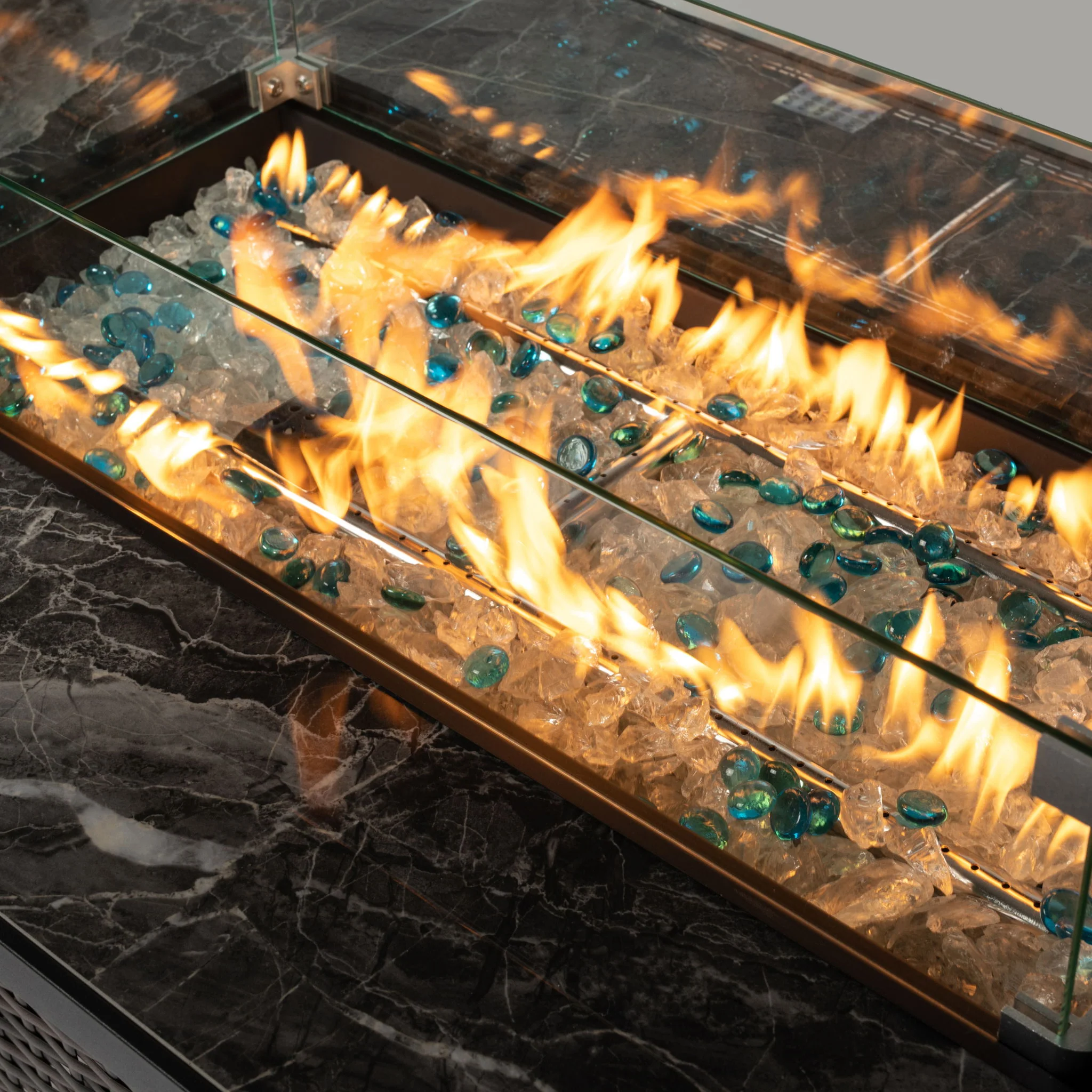 Outdoor Fire Pit Table, Propane Fire Table With - Espresso - Image 2