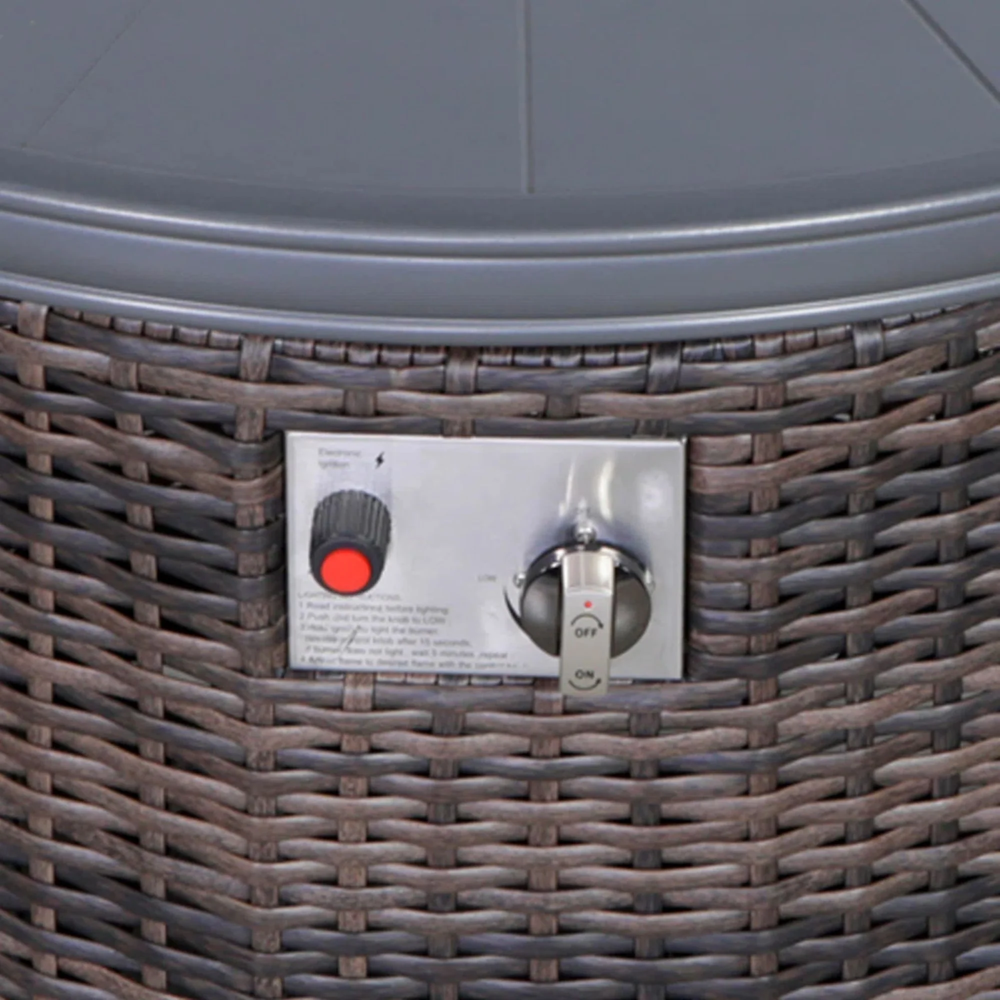 Outdoor Fire Pit Table Propane Heater Wicker 32x25in - Image 9