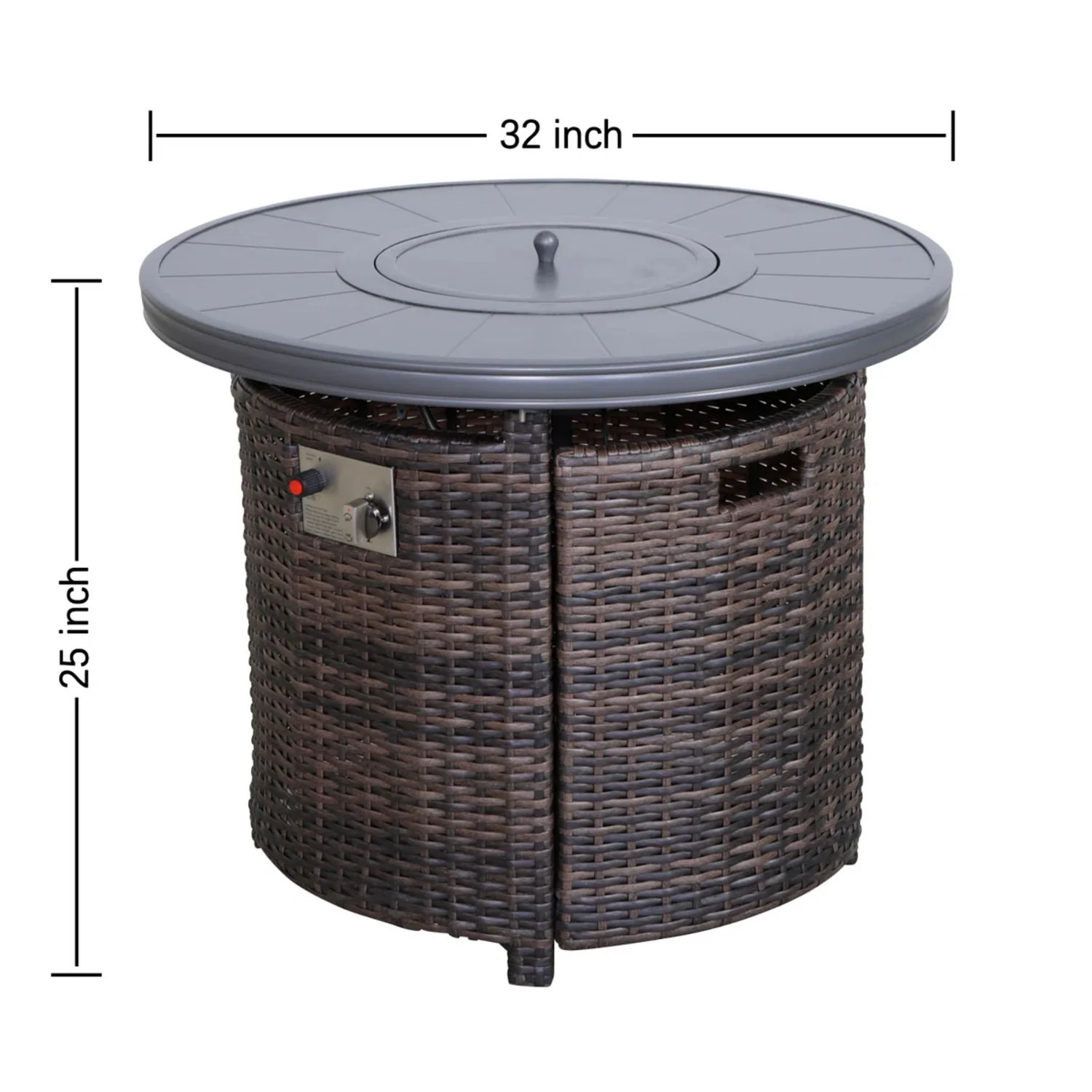 Outdoor Fire Pit Table With Lid - Espresso - Image 4