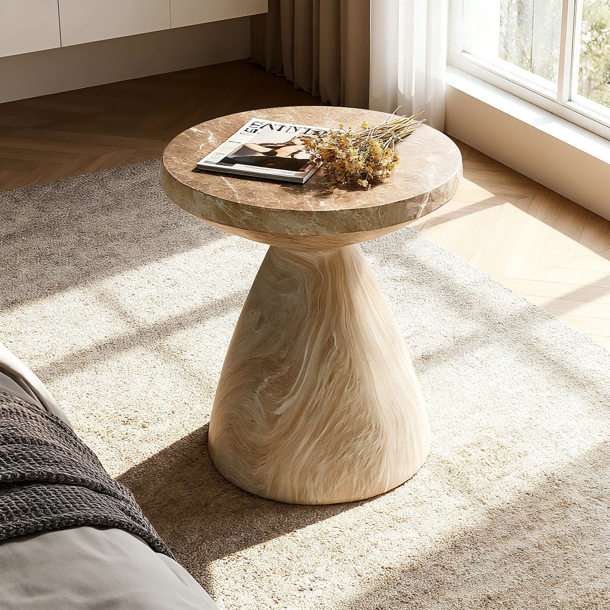 Outdoor Geometric End Table - Marble - Image 9