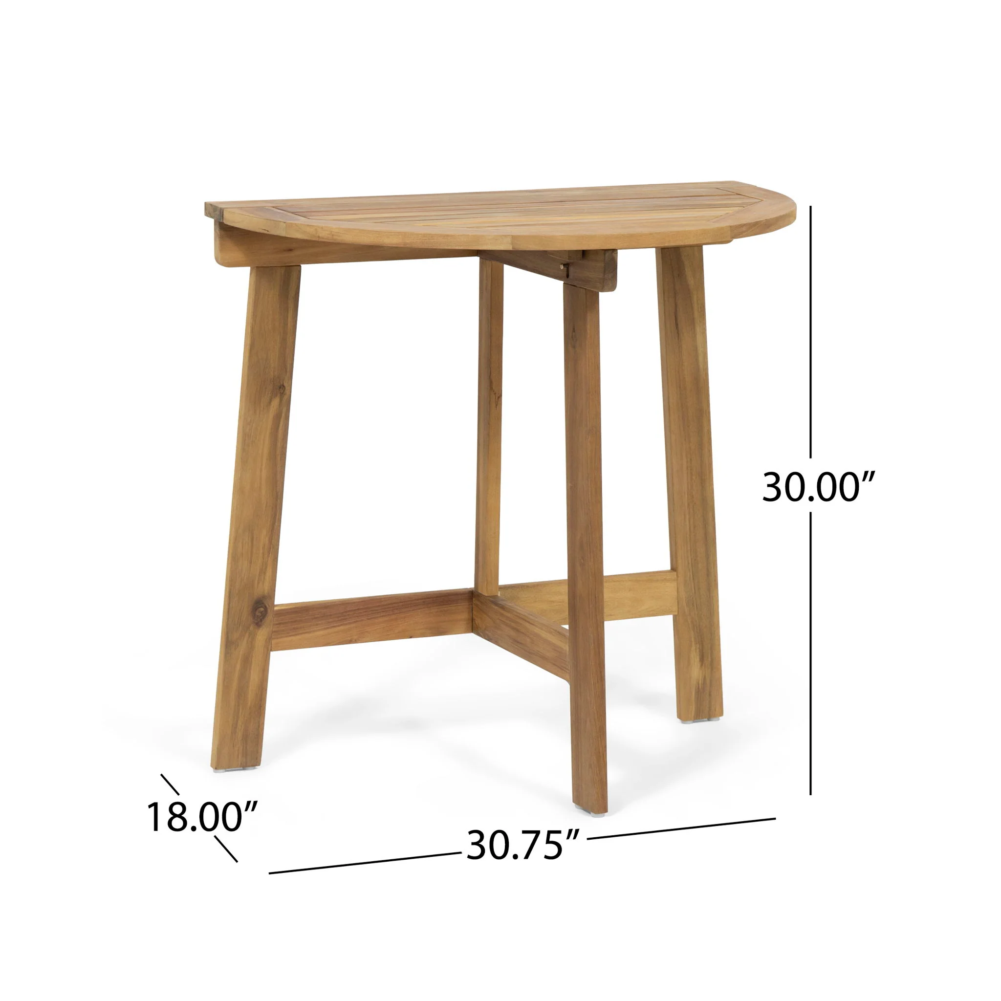 Outdoor Half Round Folding Acacia Wood Bistro Table - Image 18