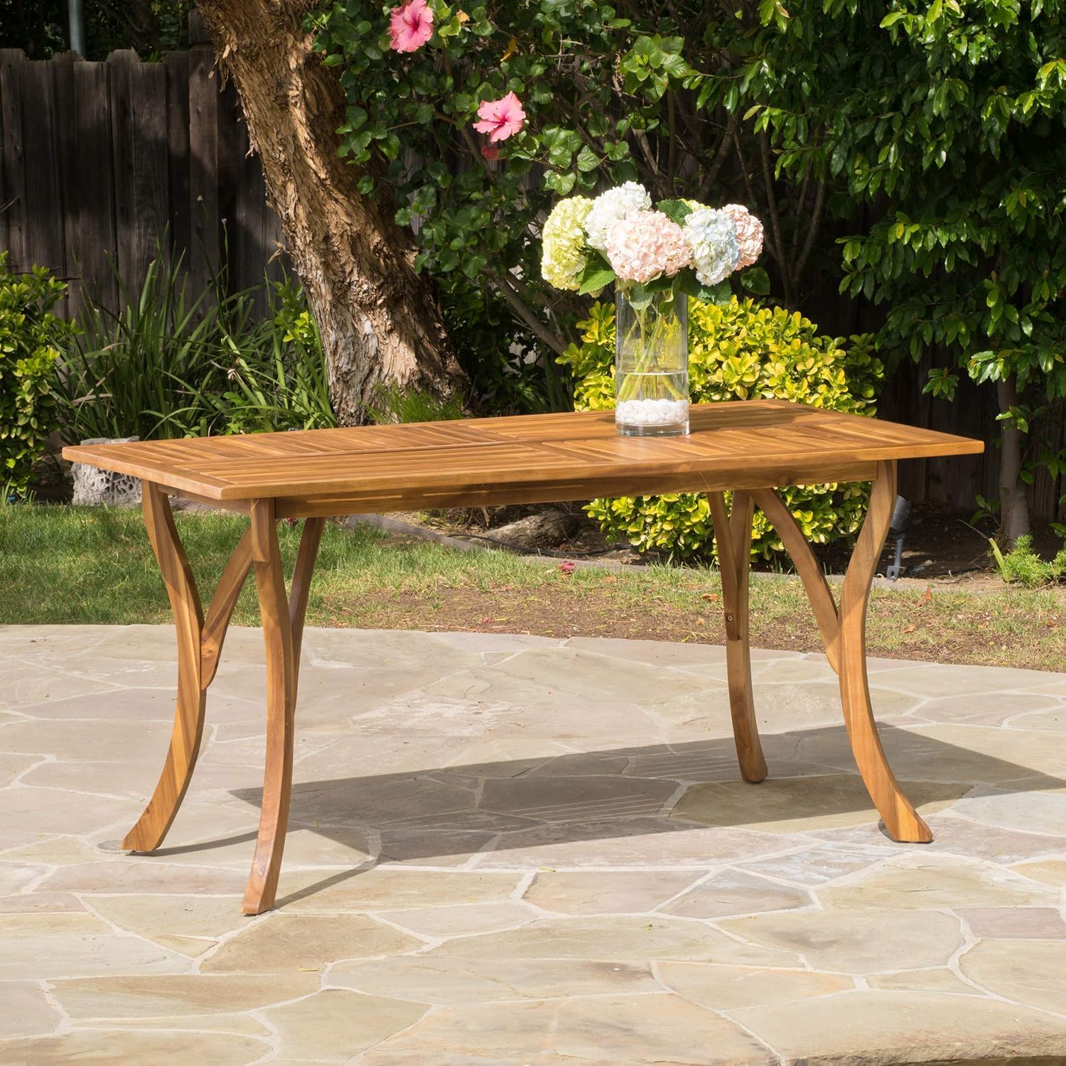 Outdoor Hermosa 7 Piece Wood Dining Set With Cushions - Teak - Image 6