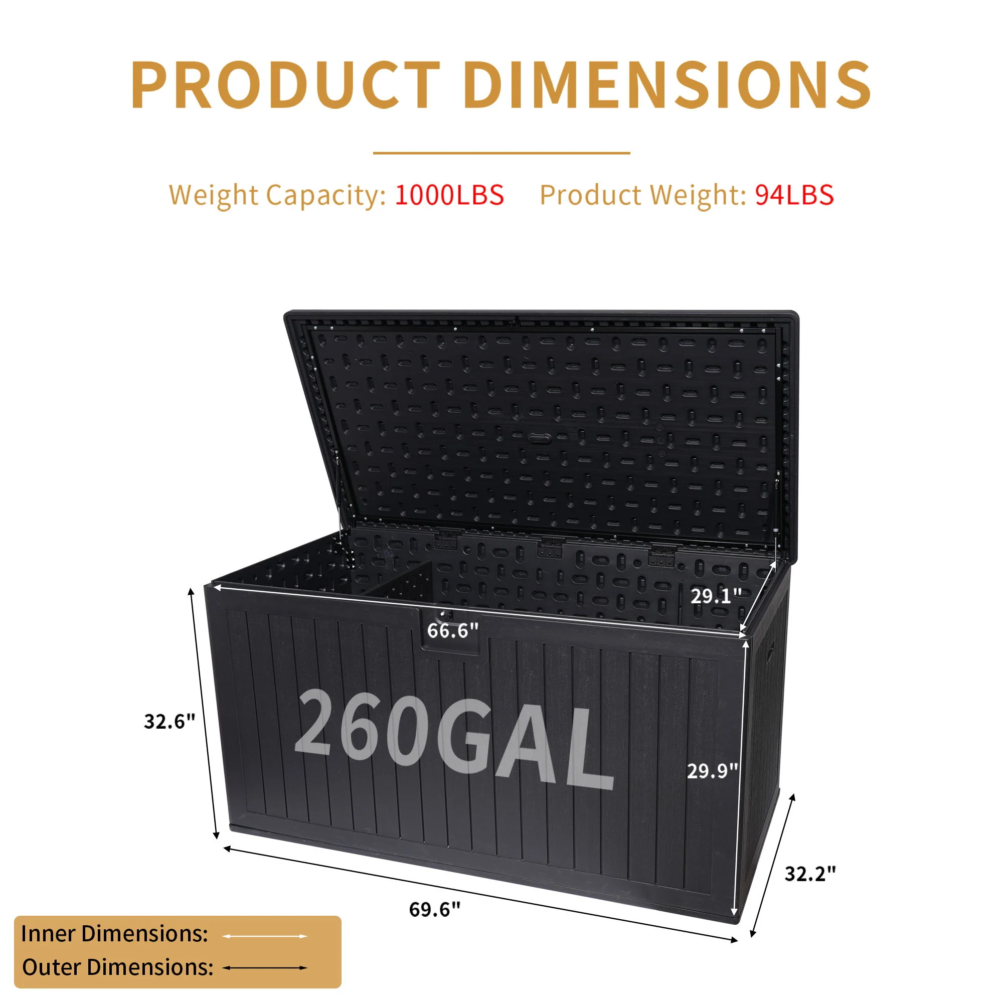 Outdoor Large Storage Box With Lockable Storage Containers - Image 7