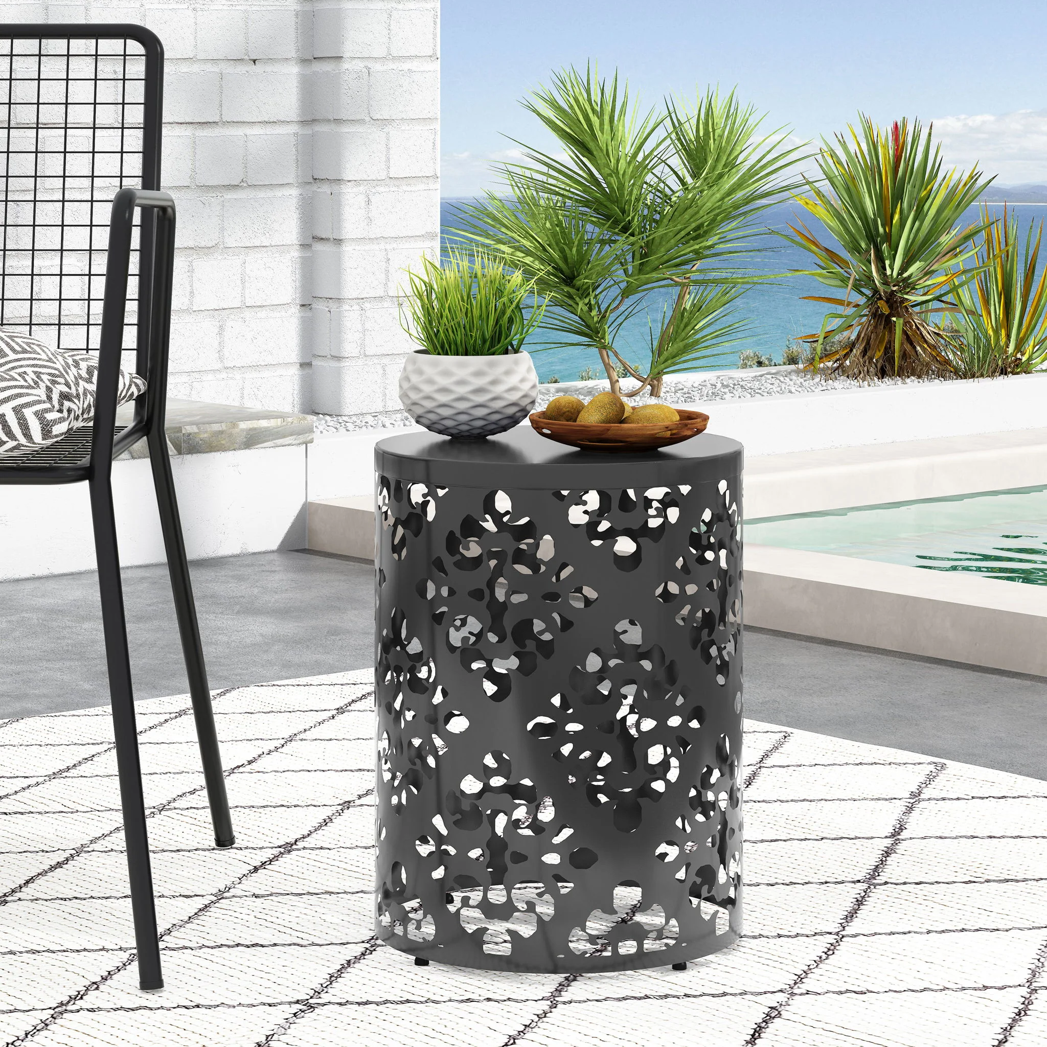 Outdoor Metal Modern Design End Table - Image 14