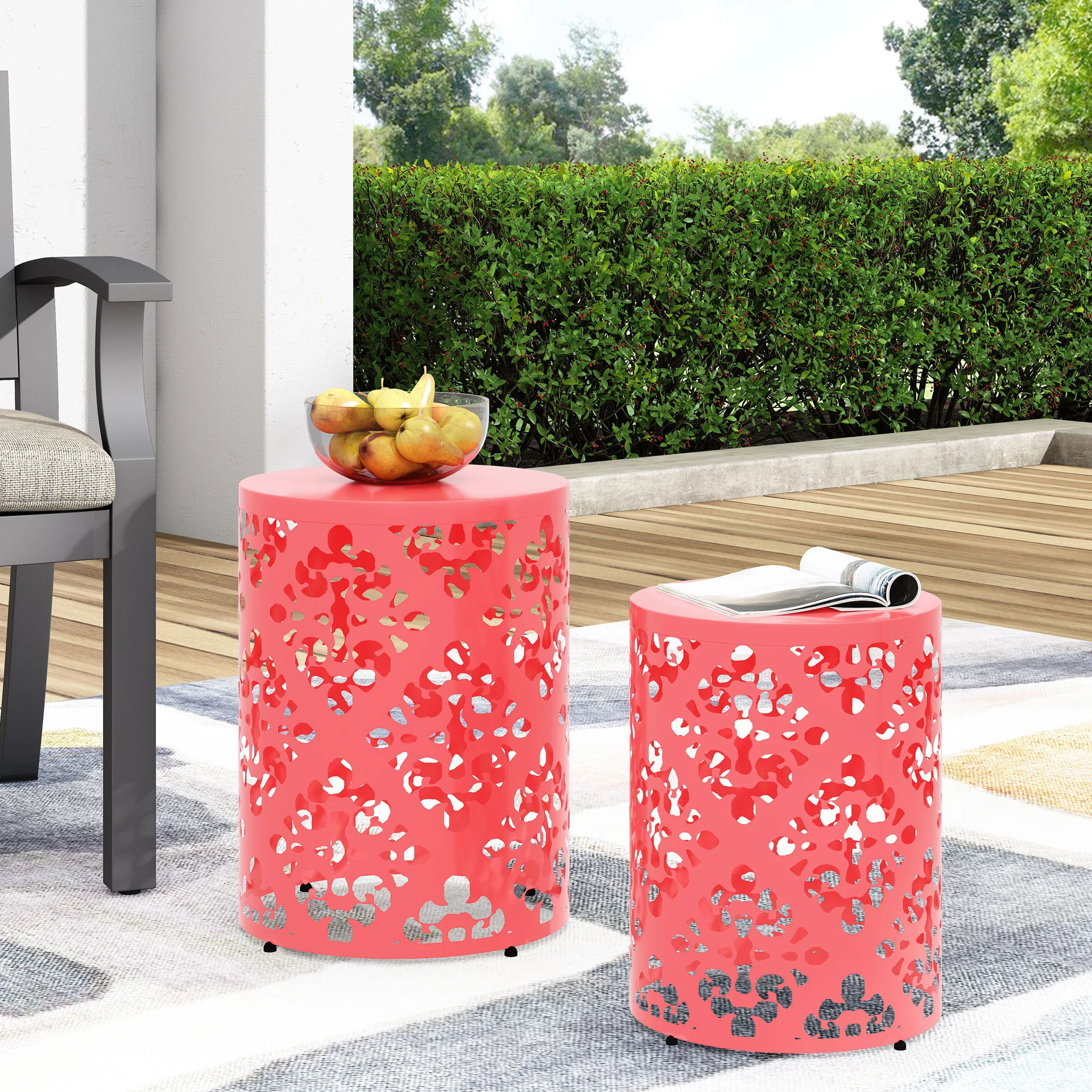 Outdoor Metal Modern Design End Table - Image 25