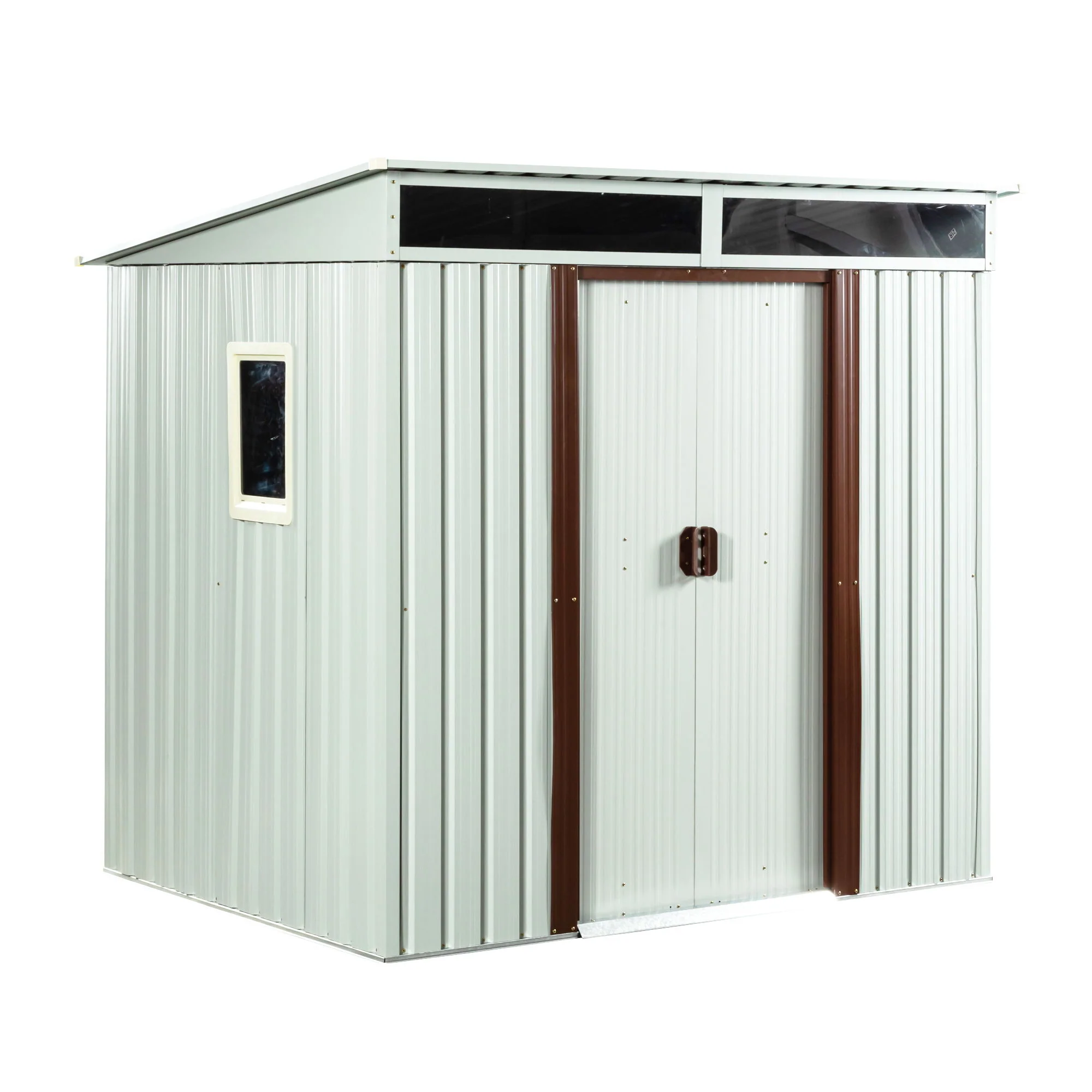 Outdoor Metal Storage Shed Garden Building Heavy Duty 6x4ft Steel - Image 2
