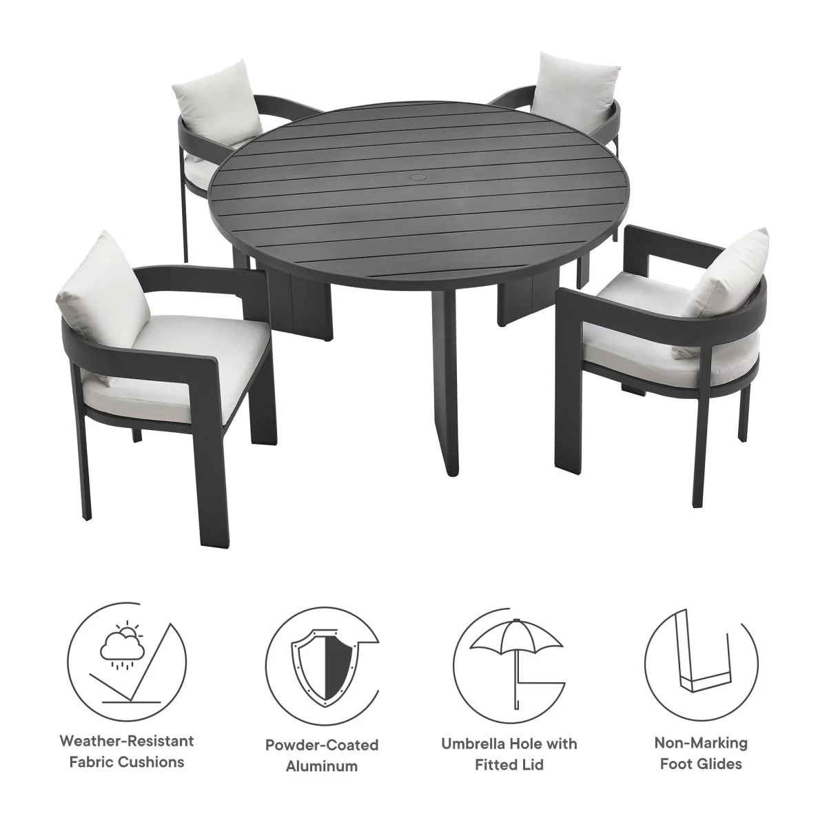 Outdoor Patio Aluminum Dining Set – Multiple Piece Options with Dining Table - Image 2