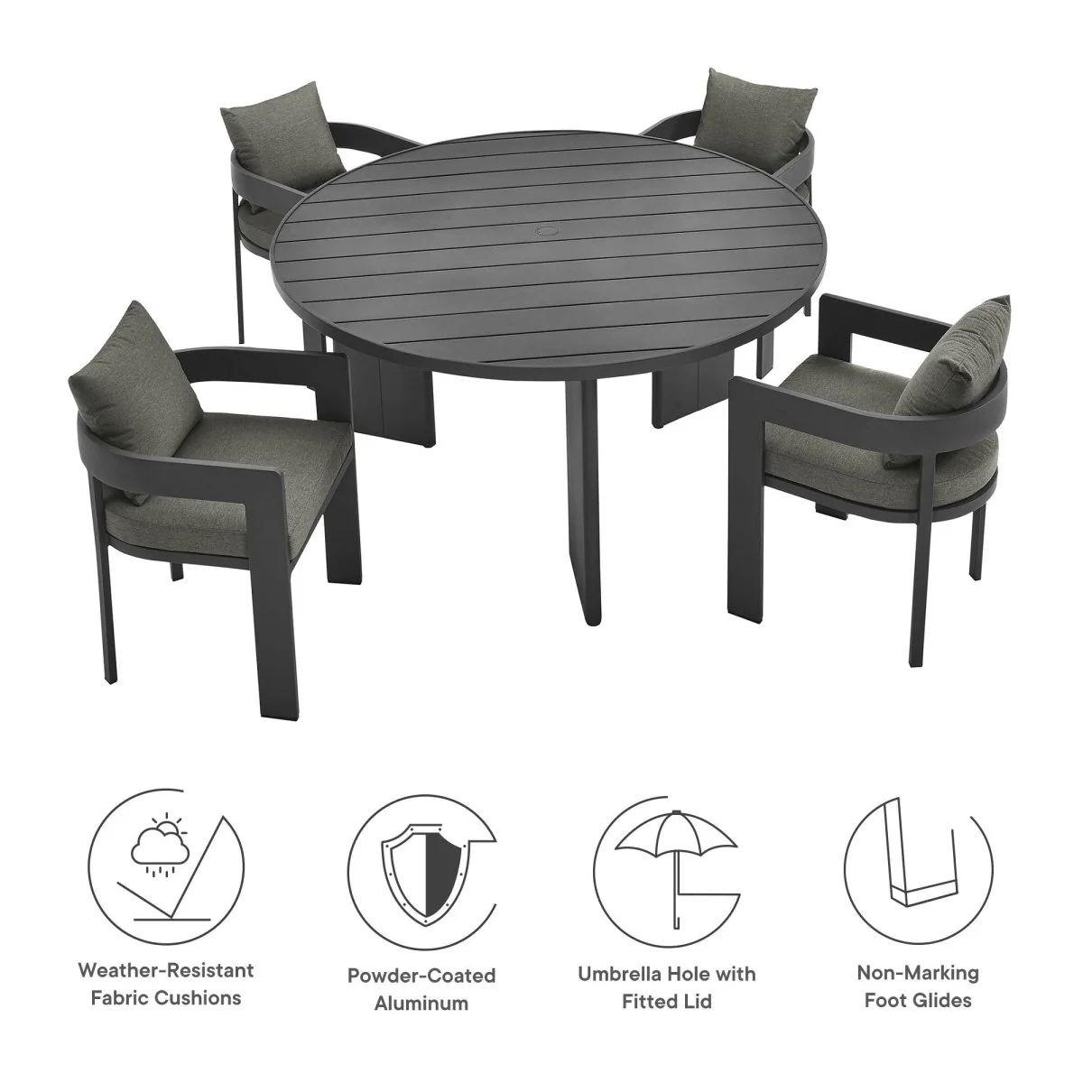 Outdoor Patio Aluminum Dining Set – Multiple Piece Options with Dining Table - Image 24