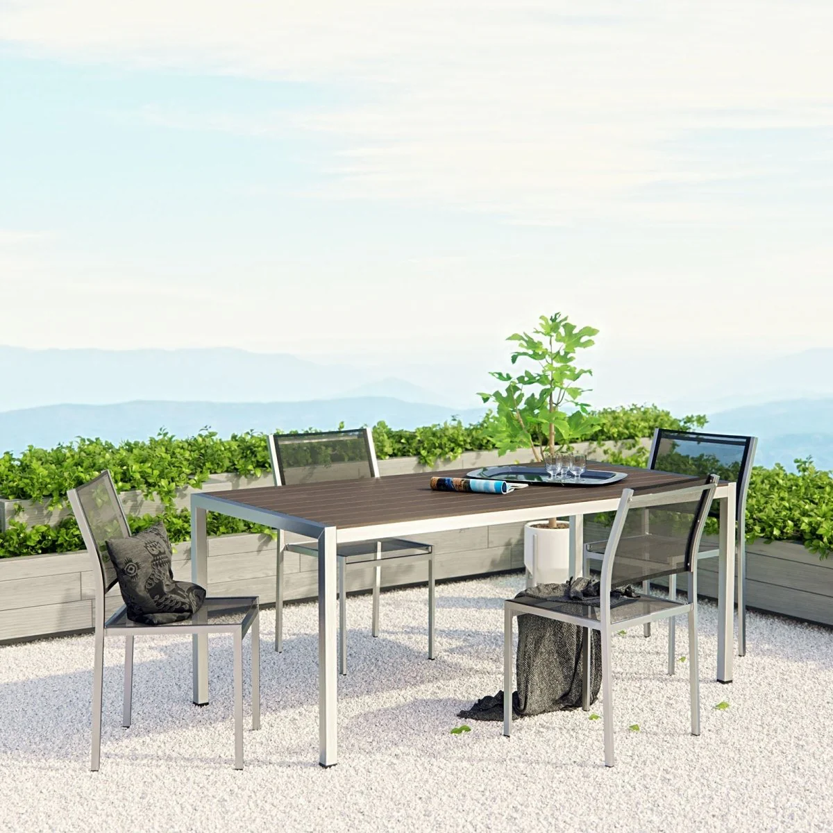 Outdoor Patio Aluminum Dining Set with Dining Table and Chairs in Multiple Configurations - Image 7