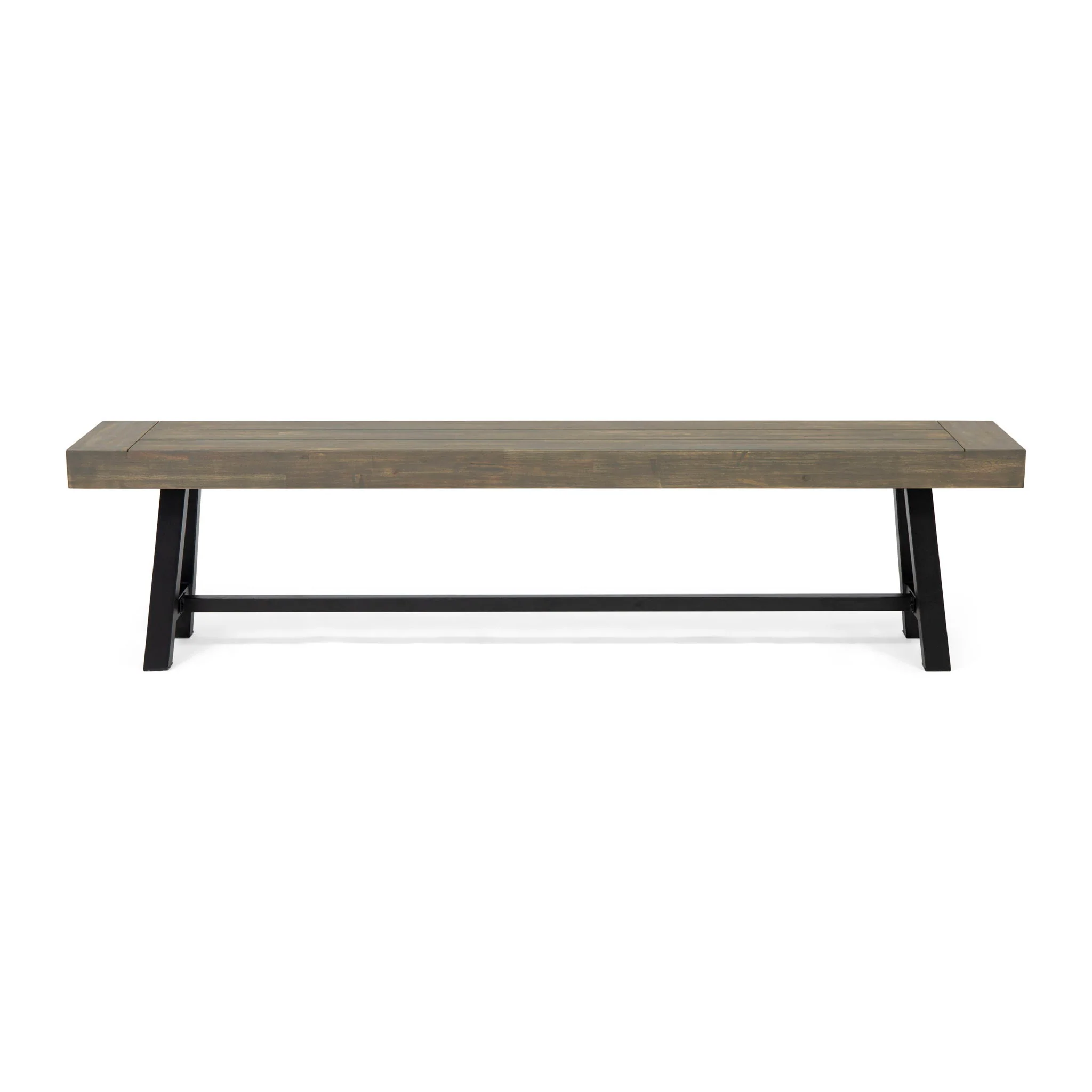 Outdoor Patio Bench - Gray / Rustic Metal - Image 7