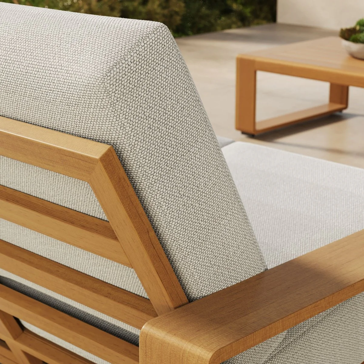 Outdoor Patio Loveseat – Aluminum Frame with Faux Wood Finish, Durable All-Weather Seating - Image 13