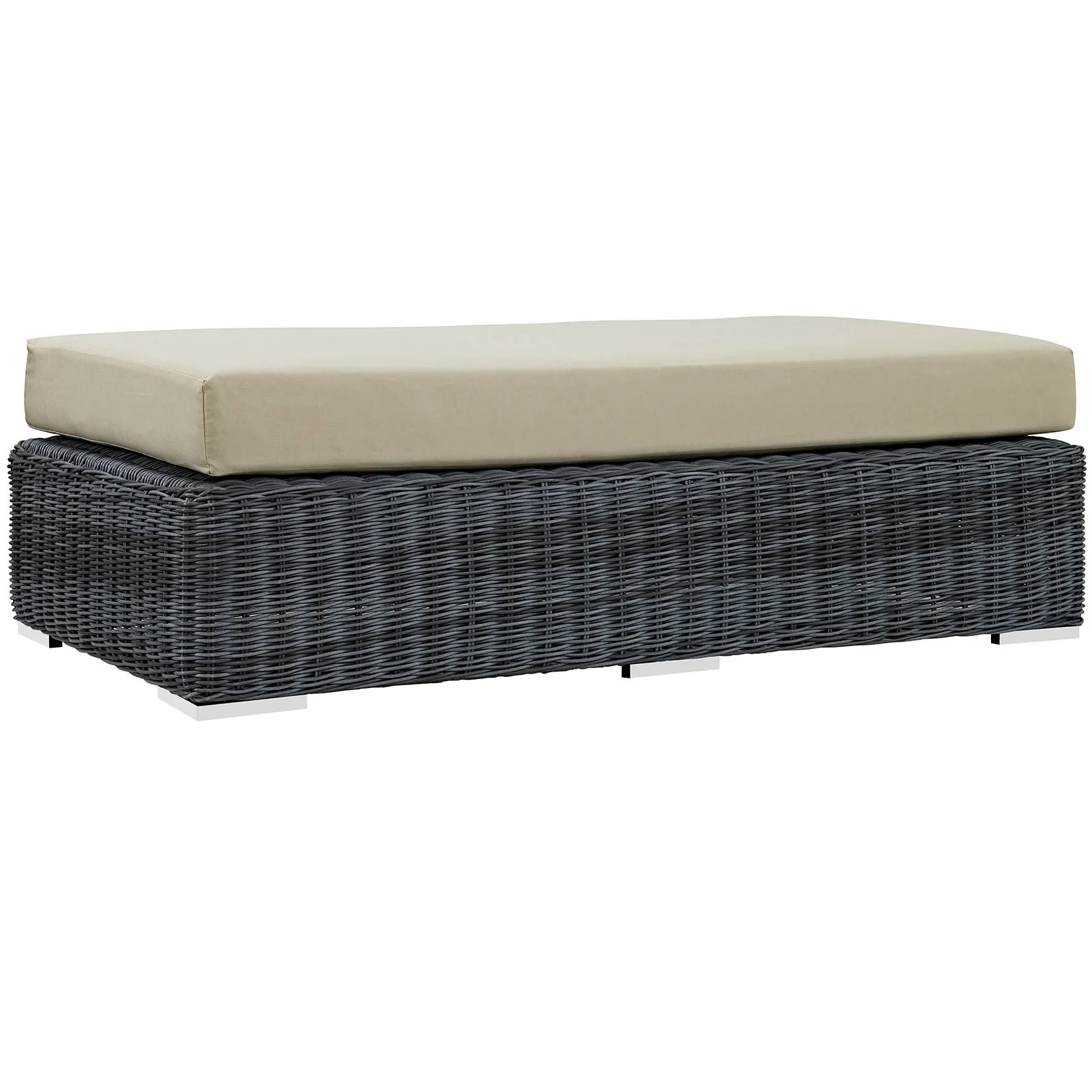 Outdoor Patio Rectangle Ottoman with Sunbrella® Cushion for Outdoor Seating and Lounging - Image 11