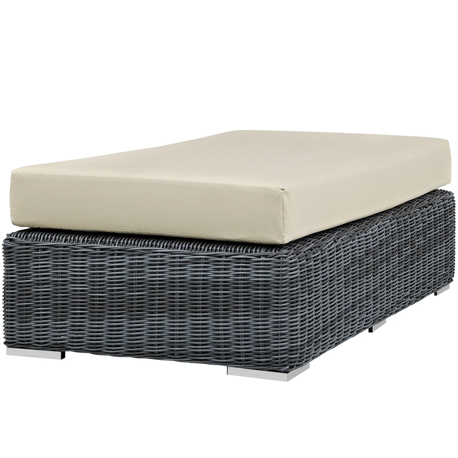Outdoor Patio Rectangle Ottoman with Sunbrella® Cushion for Outdoor Seating and Lounging - Image 12