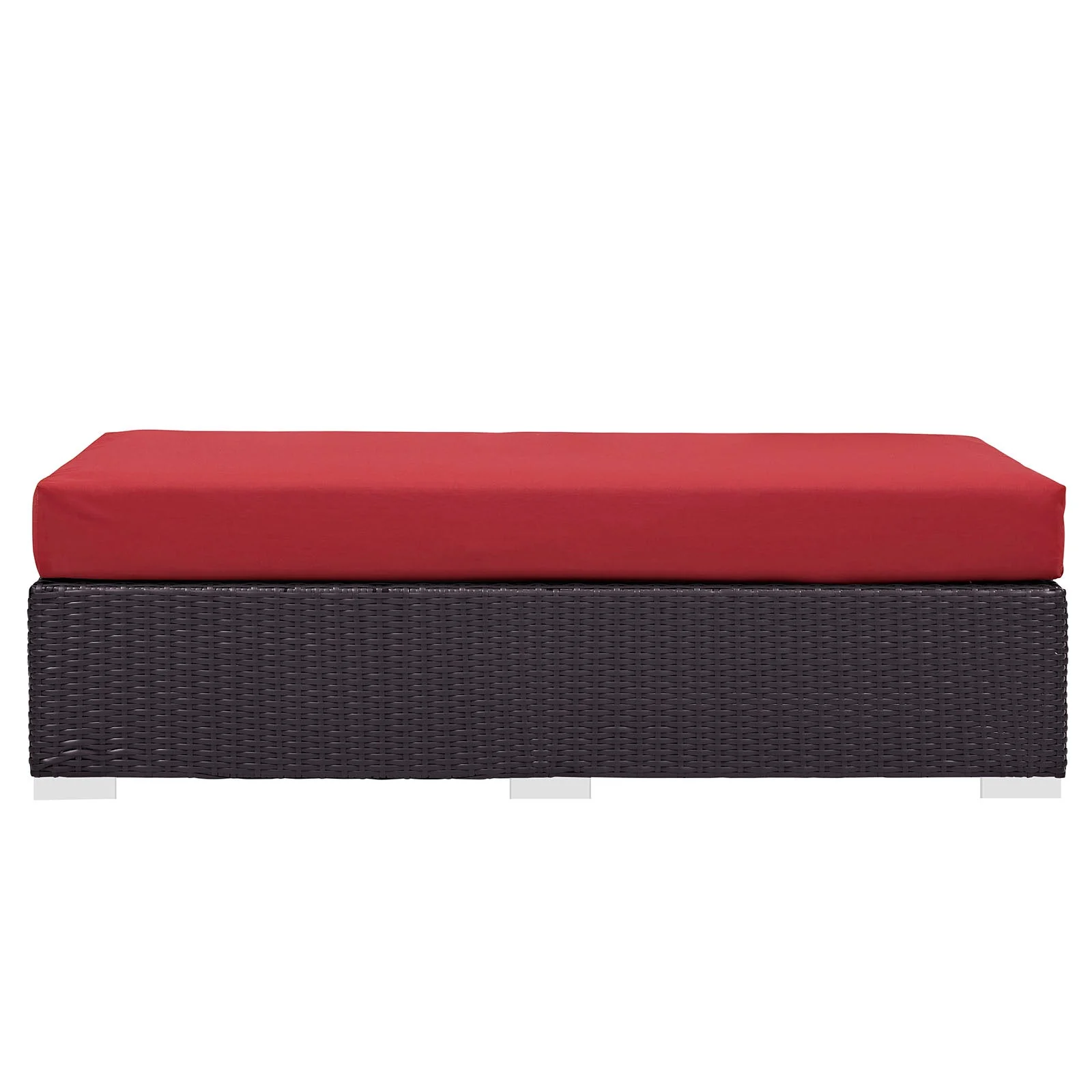 Outdoor Patio Rectangular Wicker Ottoman - Durable All-Weather Patio Accent Ottoman - Image 9