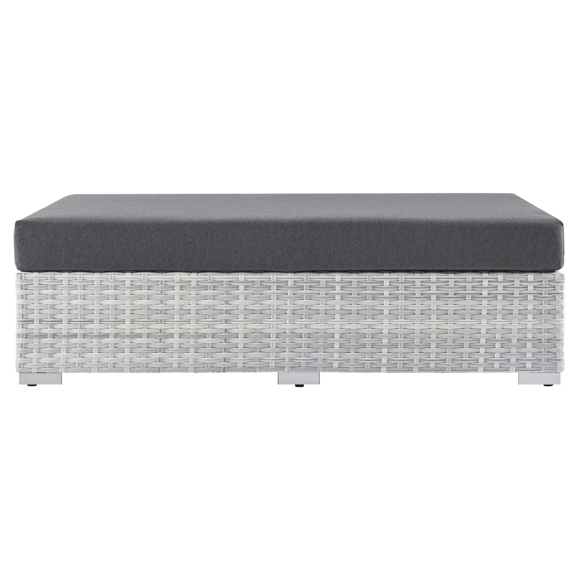 Outdoor Patio Rectangular Wicker Ottoman for Garden, Patio and Deck Seating Areas - Image 11