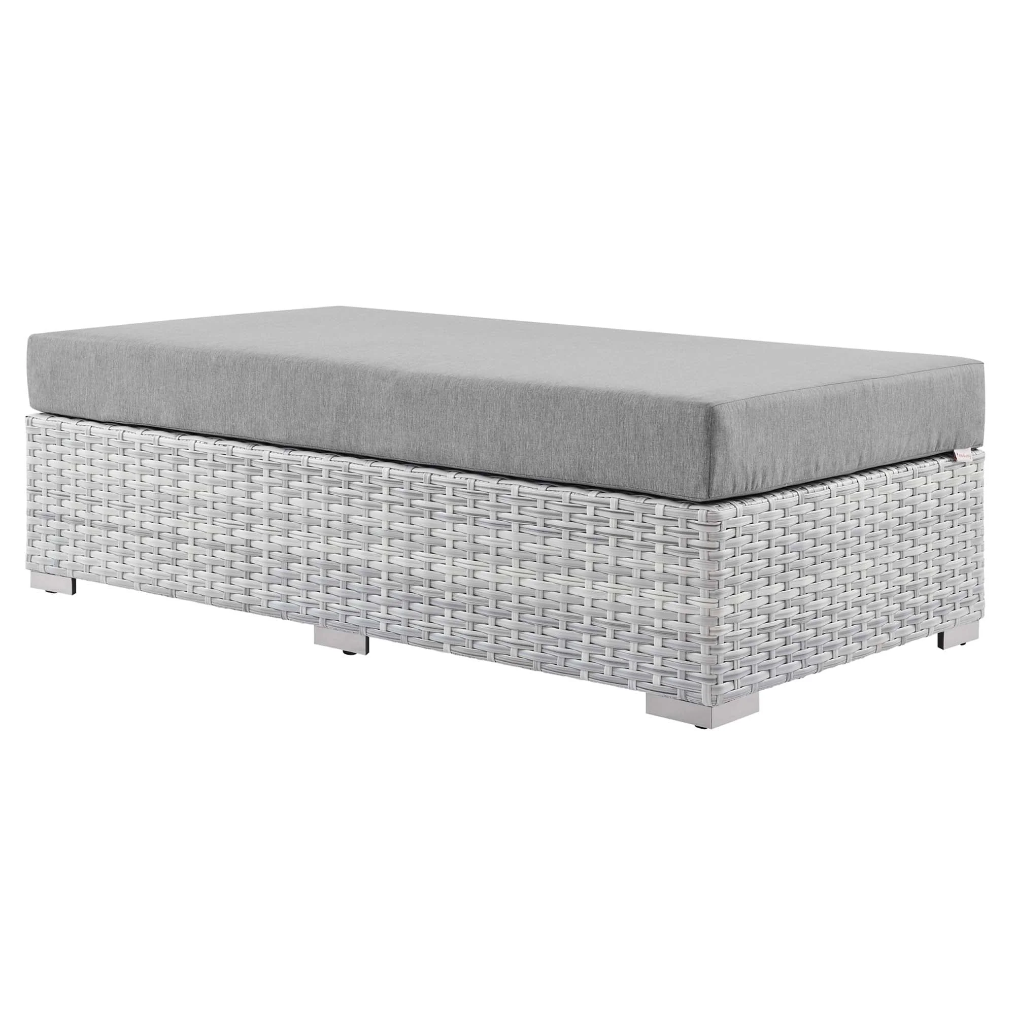 Outdoor Patio Rectangular Wicker Ottoman for Garden, Patio and Deck Seating Areas - Image 13