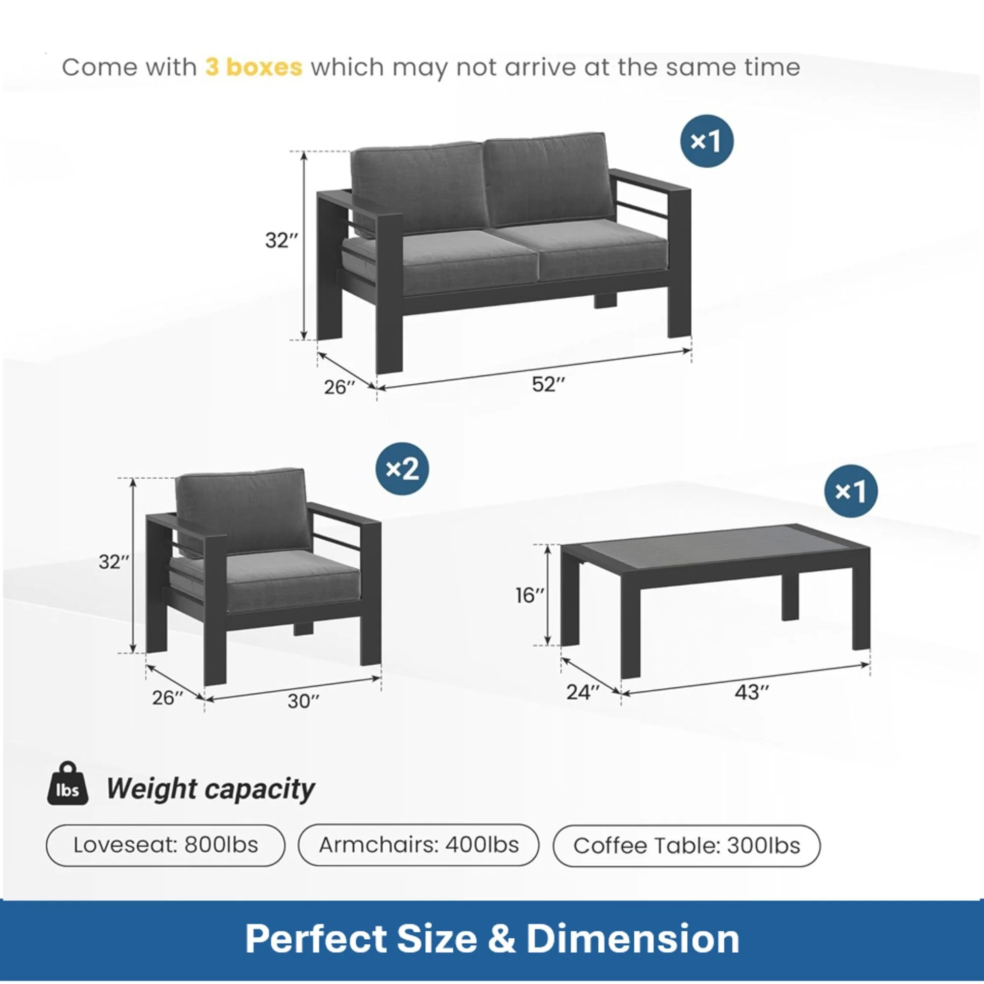 Outdoor Patio Set, All-Weather & Thick Cushions - Image 26