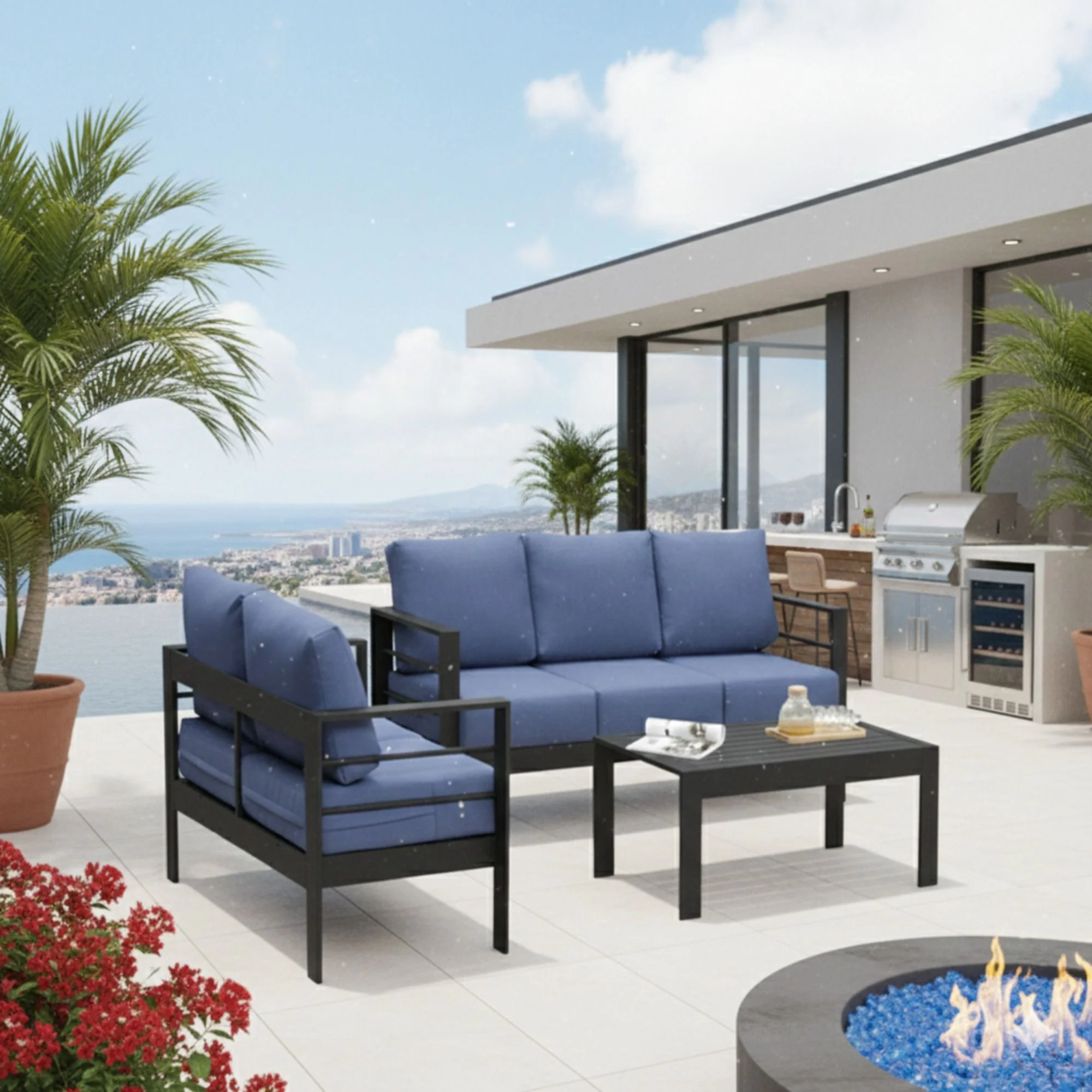 Outdoor Patio Set, All-Weather With Thick Cushions - Image 147