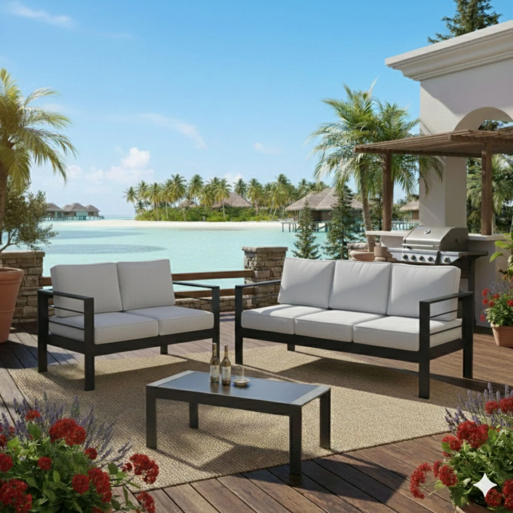 Outdoor Patio Set, All-Weather With Thick Cushions - Image 38