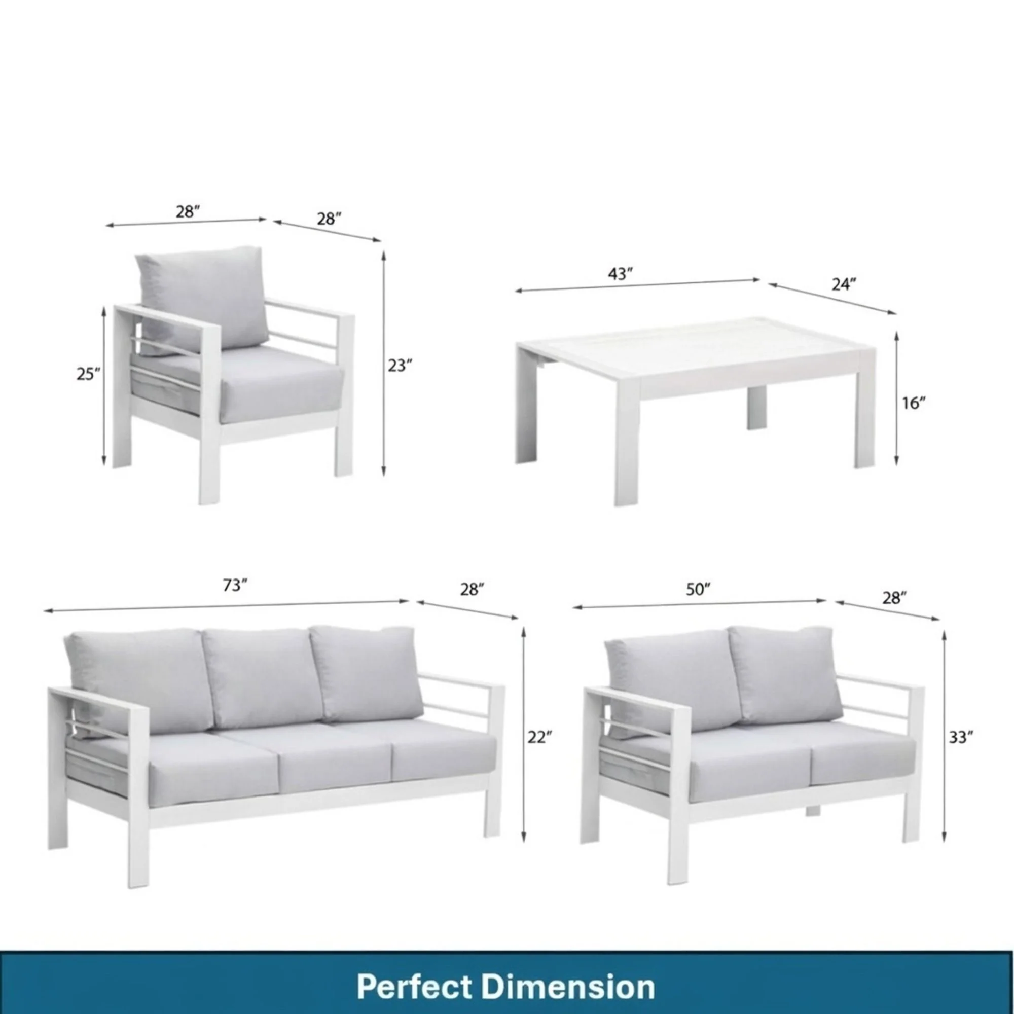 Outdoor Patio Set With All-Weather Thick Cushions - Image 55