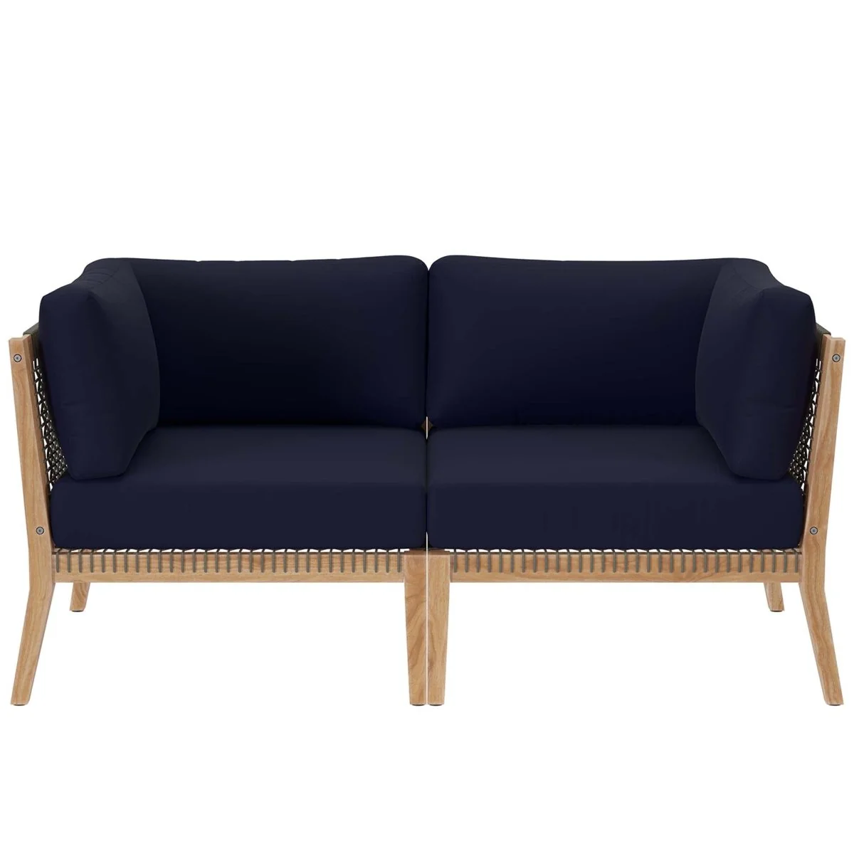 Outdoor Patio Teak Wood Loveseat Classic Weather-Resistant Teak Seating for Two - Image 17