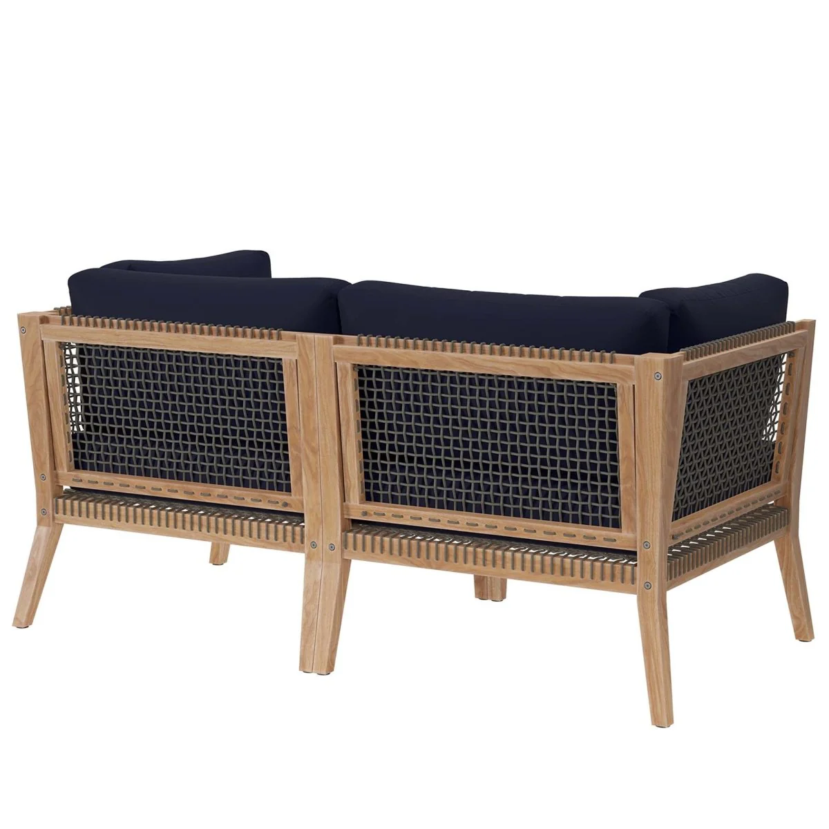 Outdoor Patio Teak Wood Loveseat Classic Weather-Resistant Teak Seating for Two - Image 21