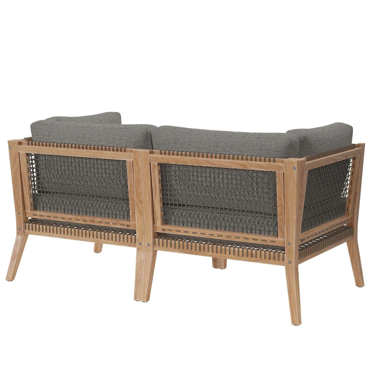 Outdoor Patio Teak Wood Loveseat Classic Weather-Resistant Teak Seating for Two - Image 5