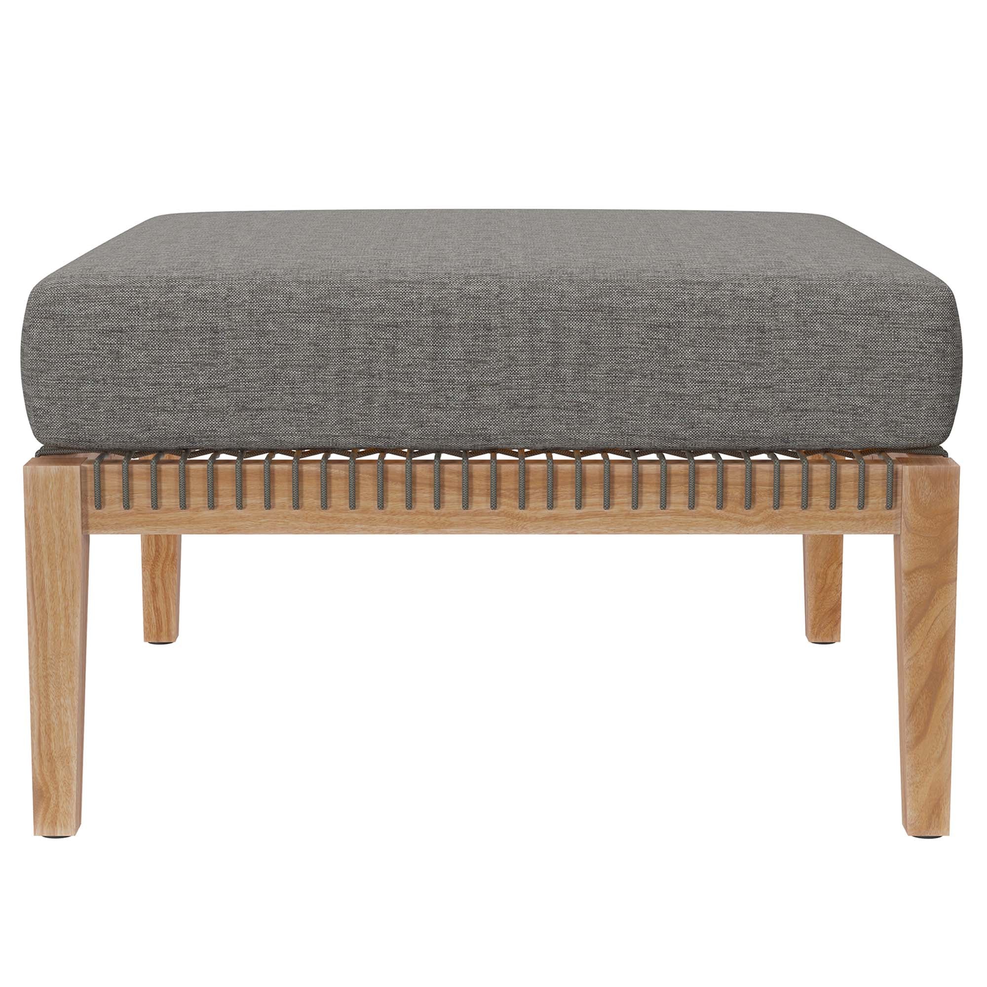 Outdoor Patio Teak Wood Ottoman Classic Solid Teak Accent for Outdoor Seating and Lounging - Image 25