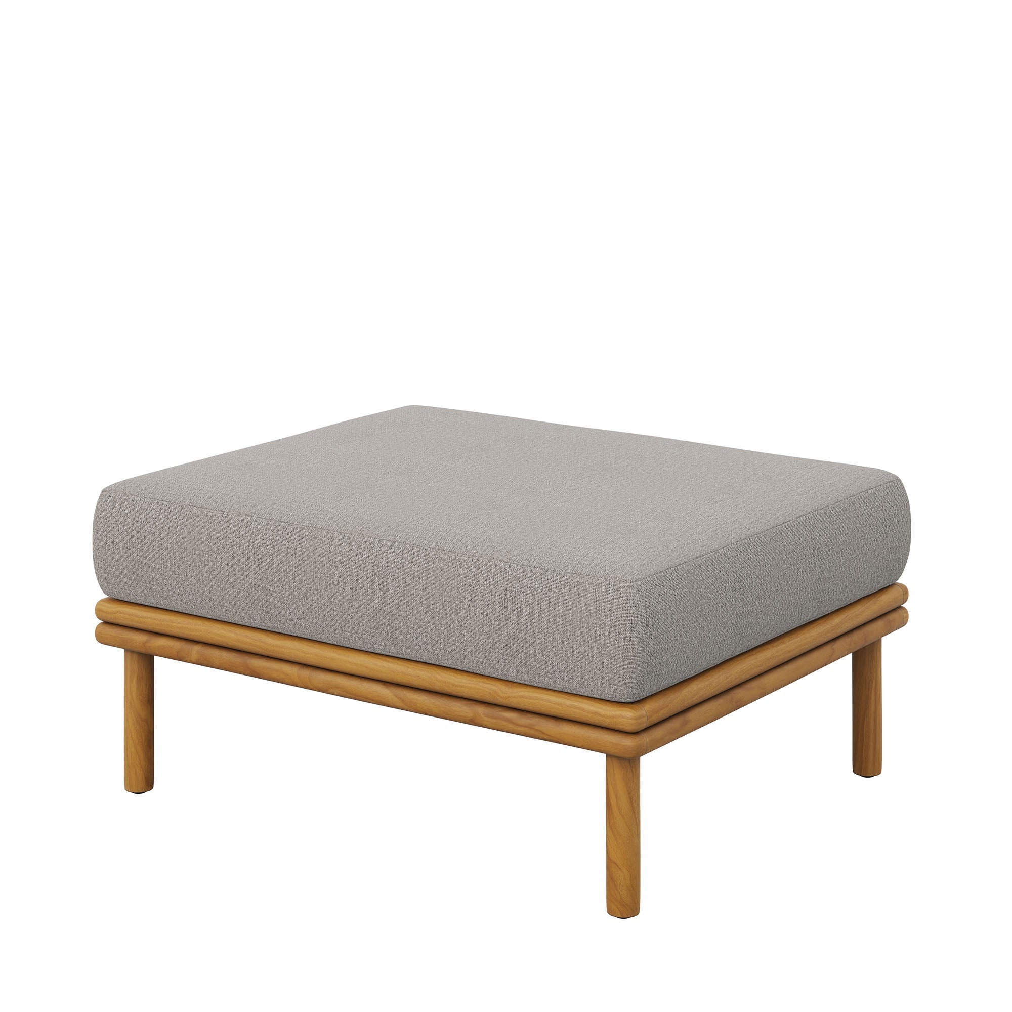 Outdoor Patio Teak Wood Ottoman - Solid Teak Ottoman for Patio, Deck & Garden Seating - Image 15