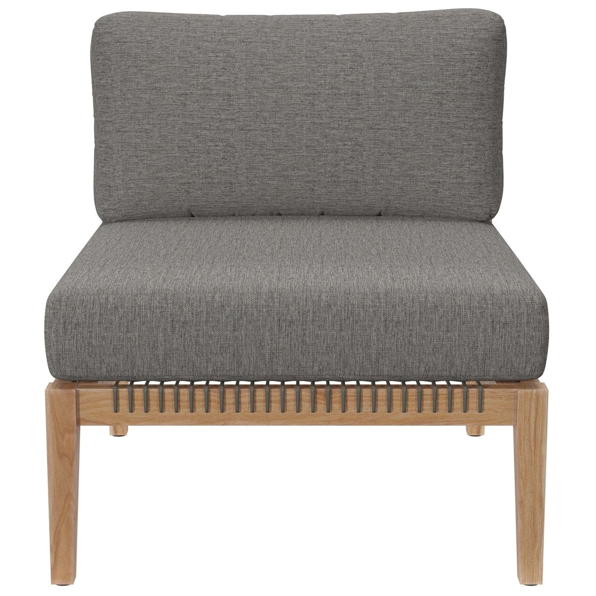 Outdoor Patio Teak Wood Sectional Sofa, Contemporary Modular Design for Deck - Image 10