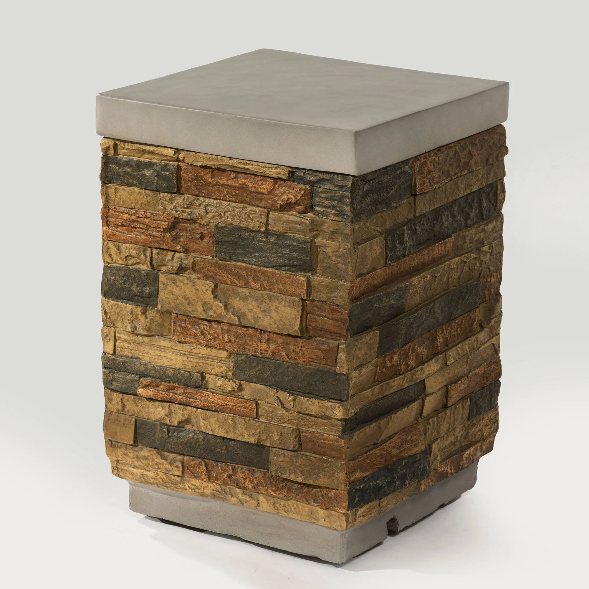 Outdoor Propane Tank Holder Fire Pit Cover Side Table - Sandstone - Image 7