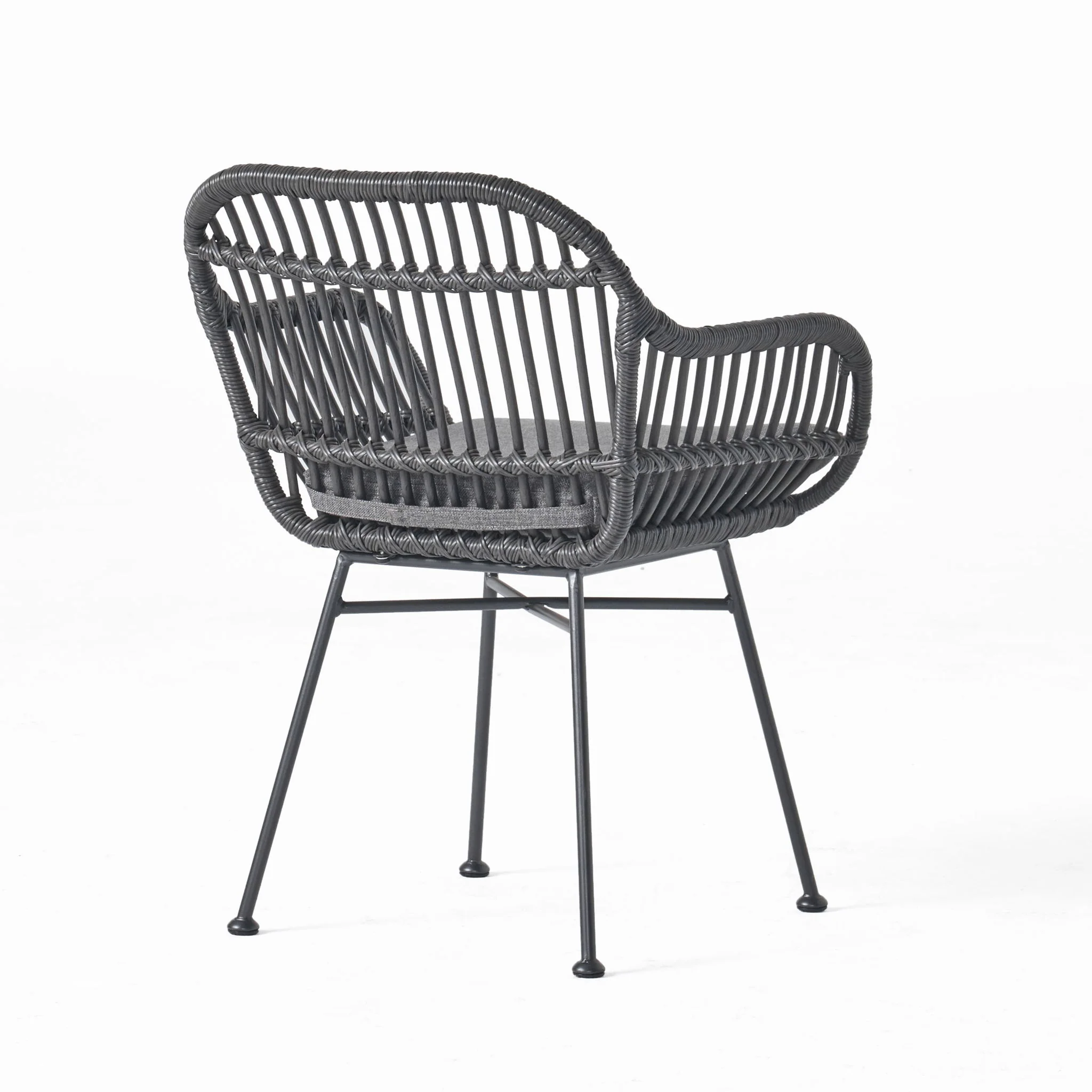 Outdoor Rattan Accent Chair With Metal Legs - Image 18