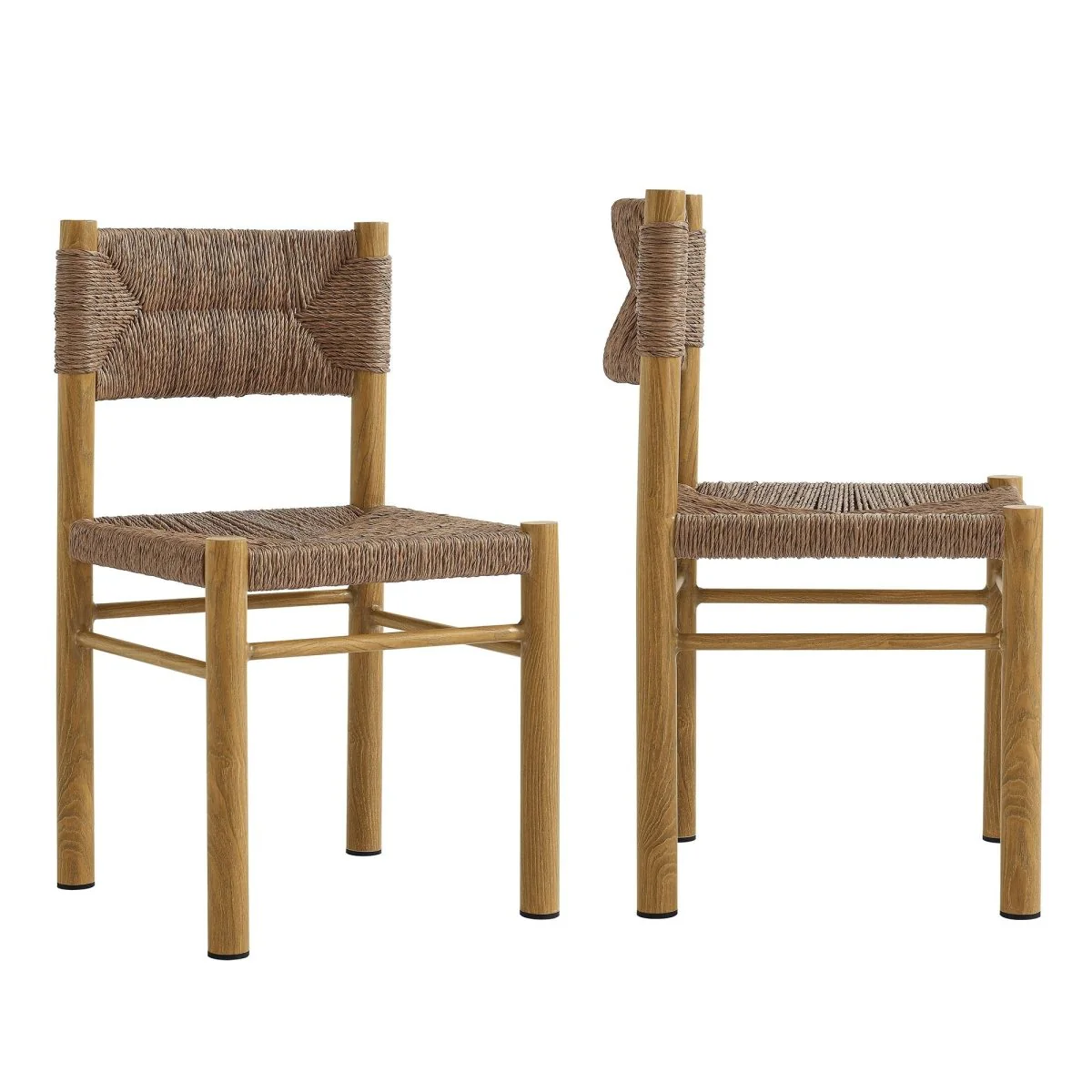 Outdoor Rattan and Aluminum Dining Side Chairs for Patio and Garden Dining - Image 12