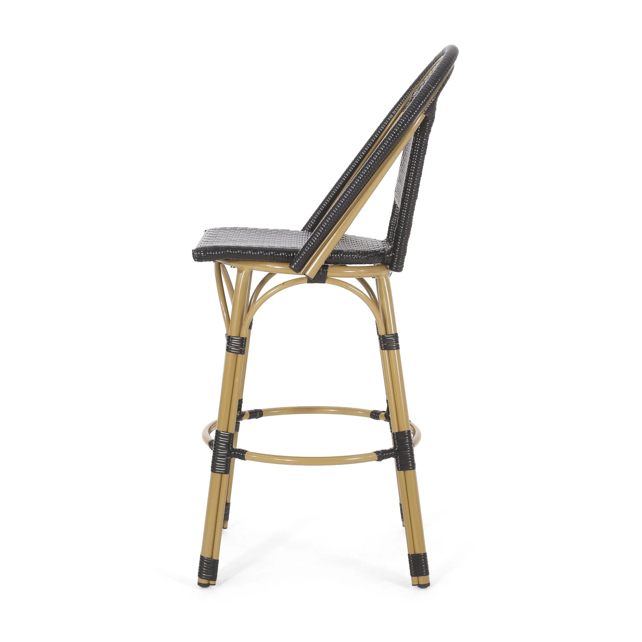 Outdoor Rattan And Aluminum French Barstools (Set of 2) - Image 7