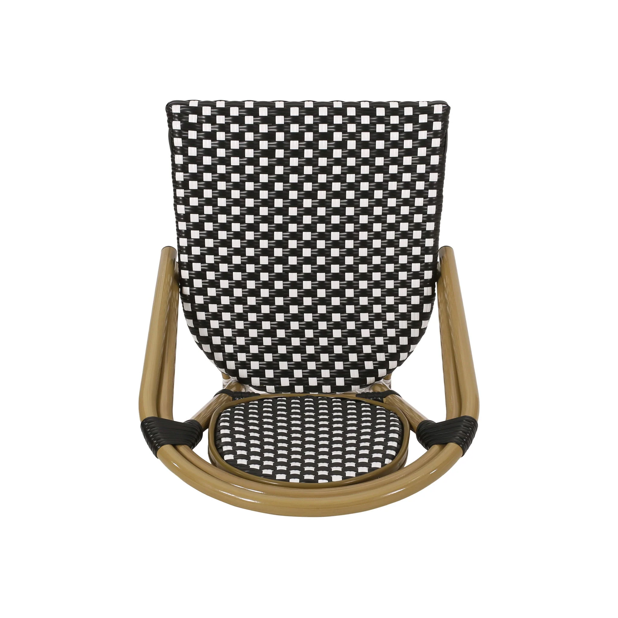 Outdoor Rattan And Aluminum French Bistro Chair Set - Image 15
