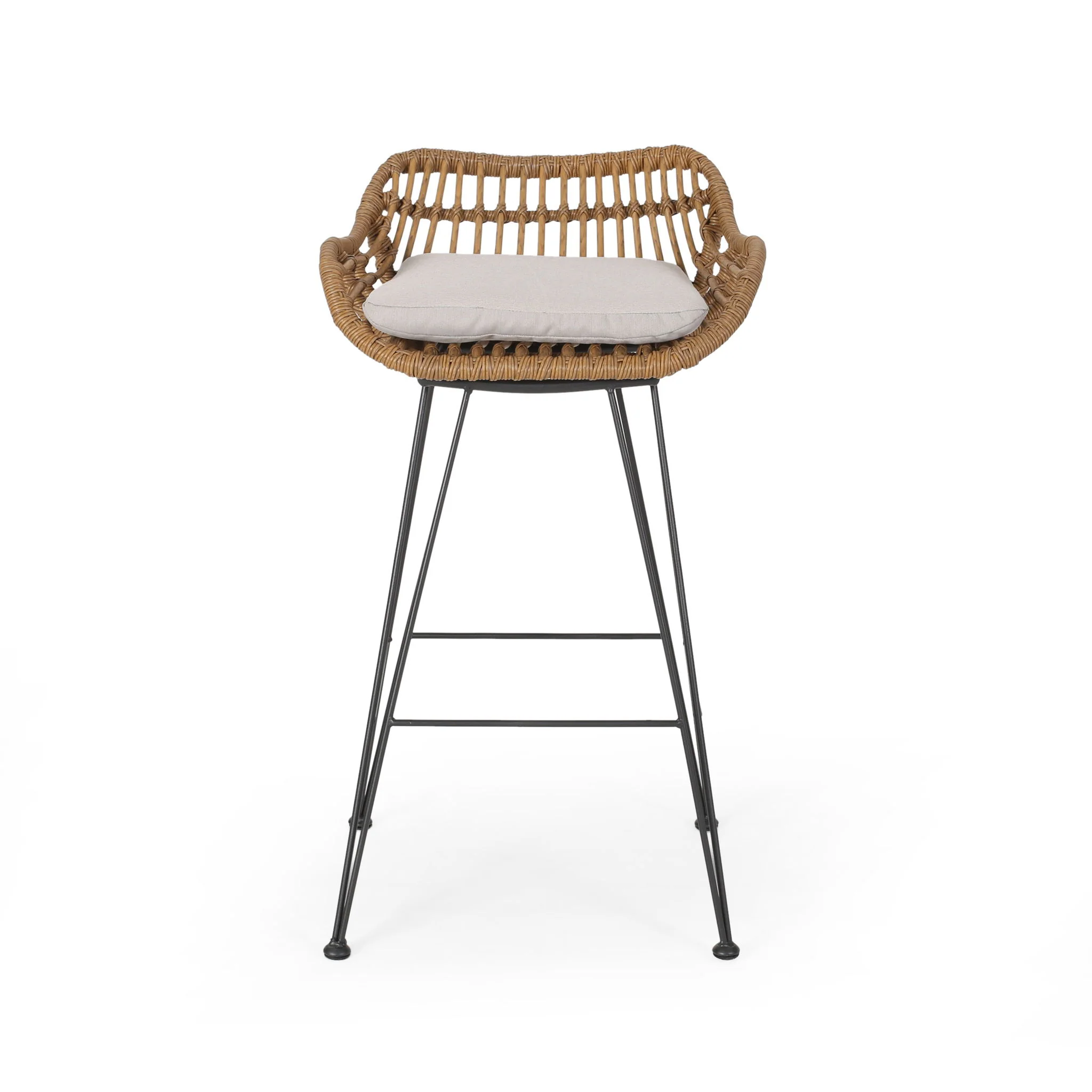 Outdoor Rattan Bar Chair With Metal Legs - Image 13